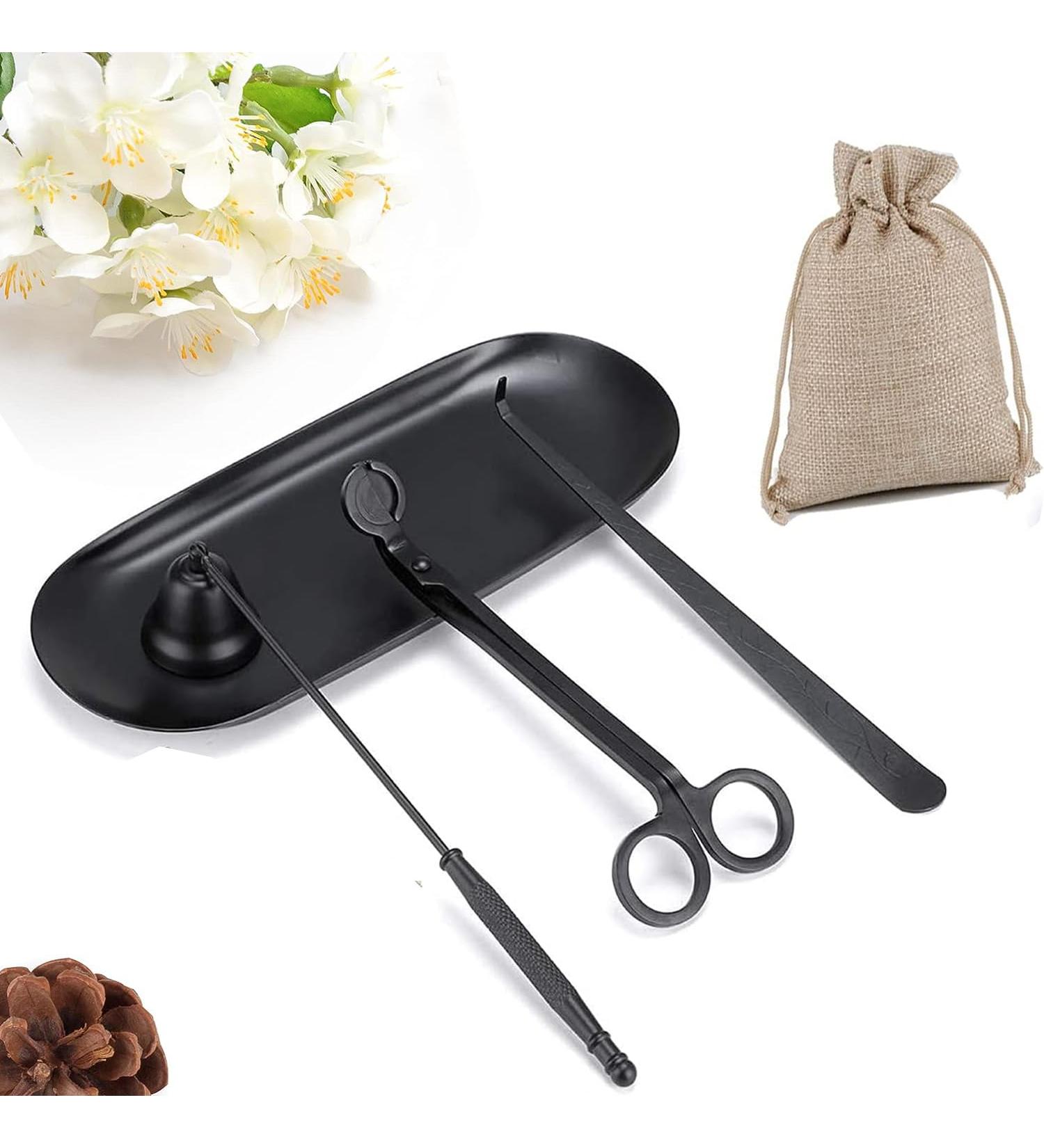 Qeeheng 4-in-1 Candle Accessories Set | Candle Cutter Wick Trimmer & Extinguisher | Premium Stainless Steel Tool Set (Black) - Perfect for International Shipping - Buy Online on SooperMarket.com