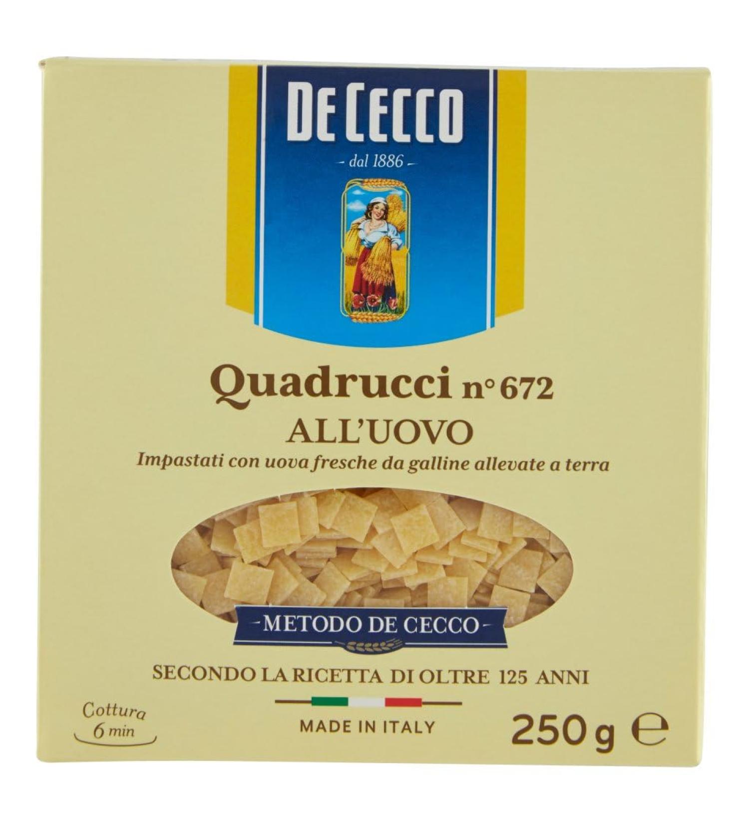 5X De Cecco Egg Squares 250 g (5 Packs of 250 g) 1.25 kg - Buy Online on SooperMarket.com