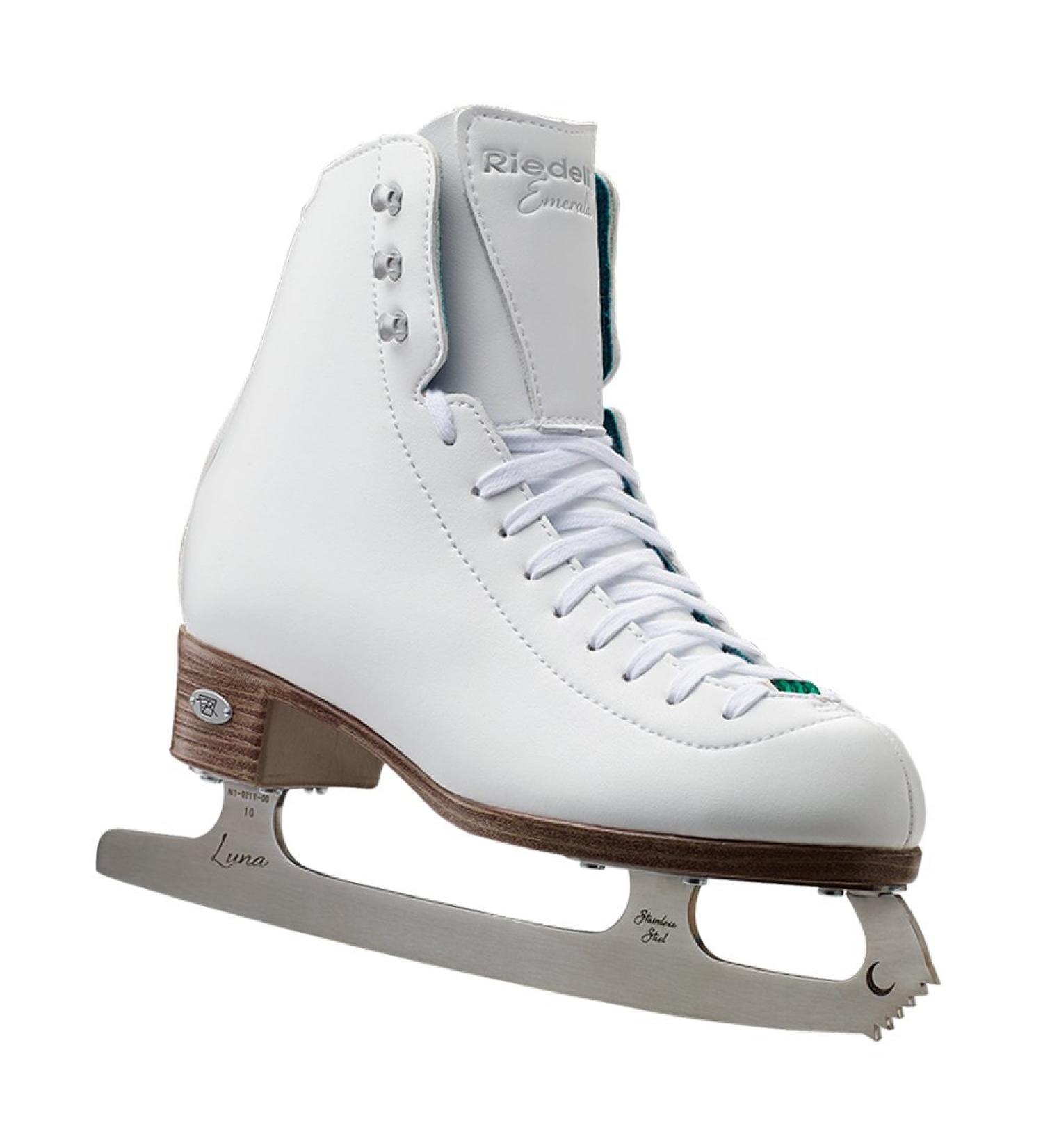 Riedell Skates 19 Emerald Jr. Youth Figure Ice Skates - Size 3.5 Junior White - Buy Online on SooperMarket.com