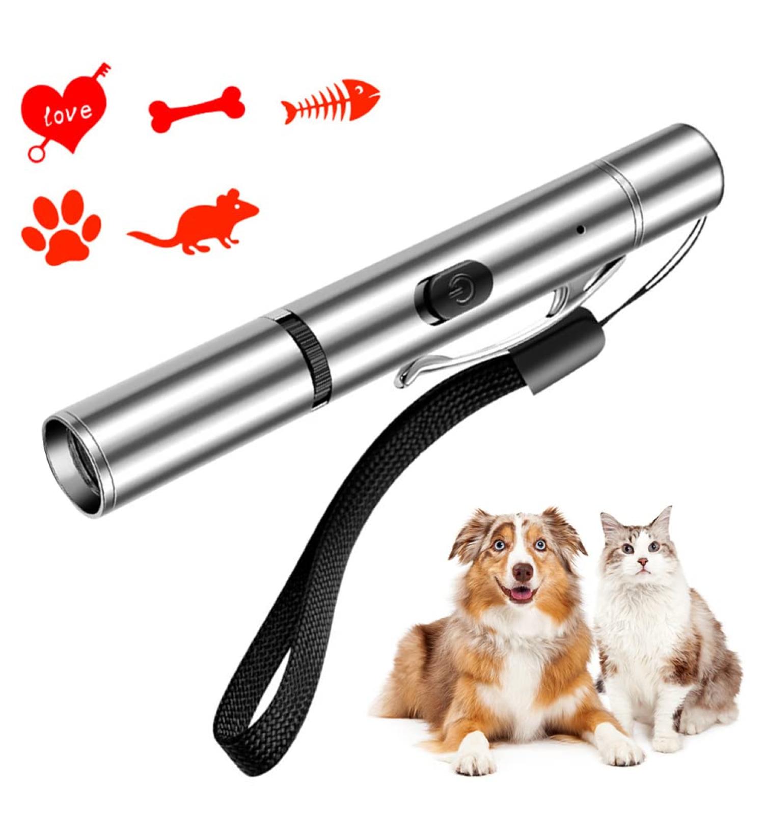 ISAKEN Cat Chaser Toys LED Light Pointer Pen USB Rechargeable Interactive Cat Toy with 5 Patterns Cats Tracker Wand Cat Red Dot Toy Training Exercise Tool for Indoor Cats Kitten - Buy Online on SooperMarket.com