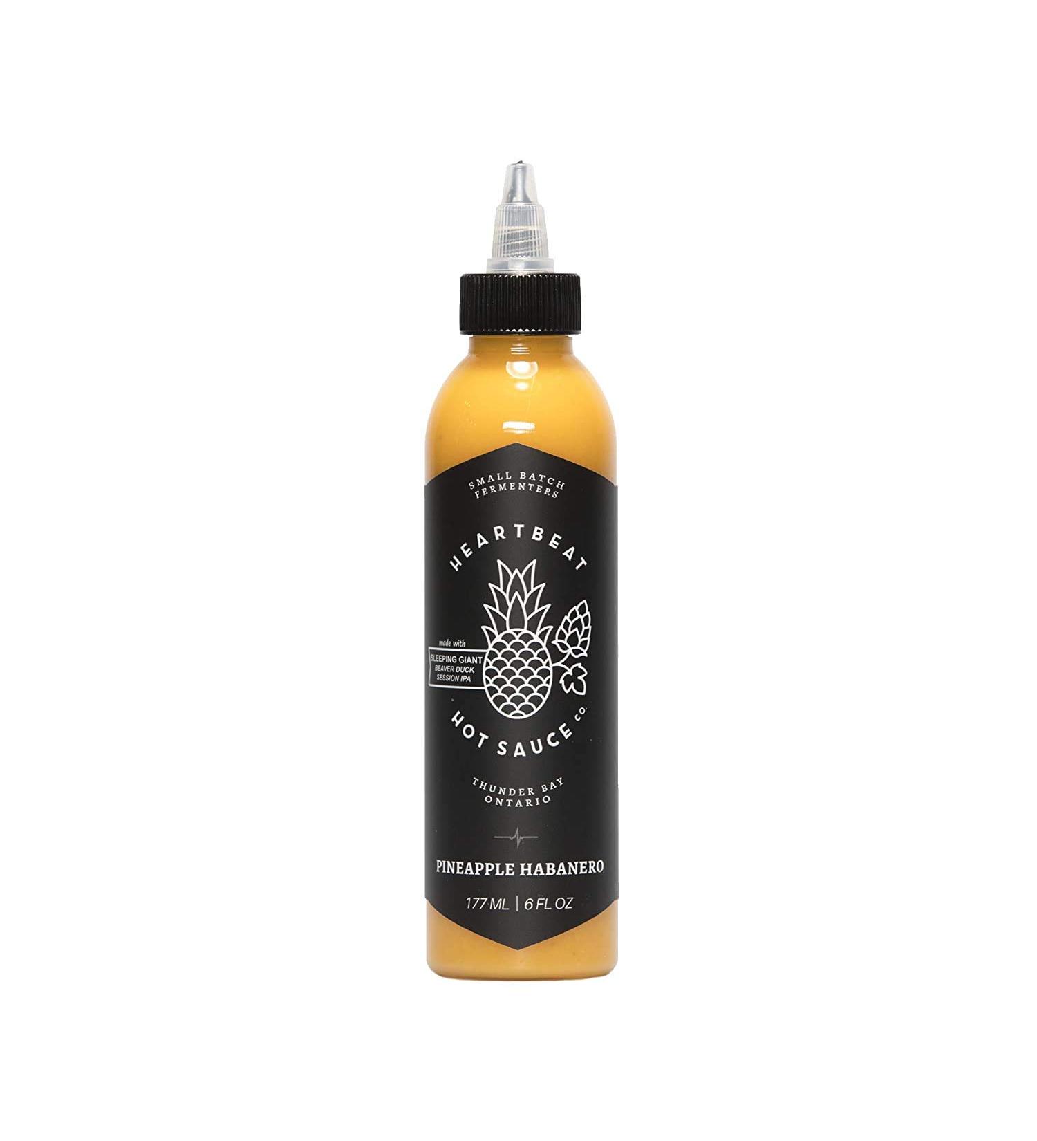Heartbeat Hot Sauce Pineapple Habanero 6 oz - Small Batch, Handmade, Vegan & Preservative Free - Buy Online on SooperMarket.com