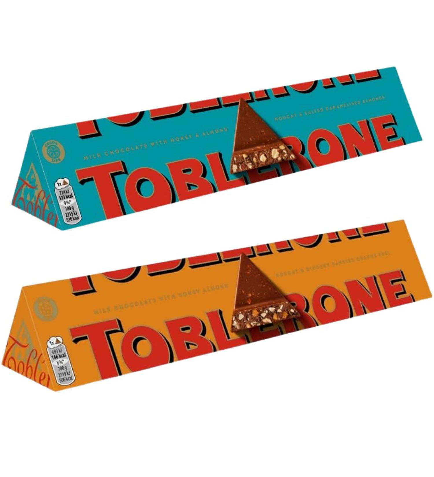 Chocolate Bundle With Toblerone Crunchy Almonds Chocolate Bar 360g & Orange Twist Chocolate Bar 360g (2 Pack) - Buy Online on SooperMarket.com