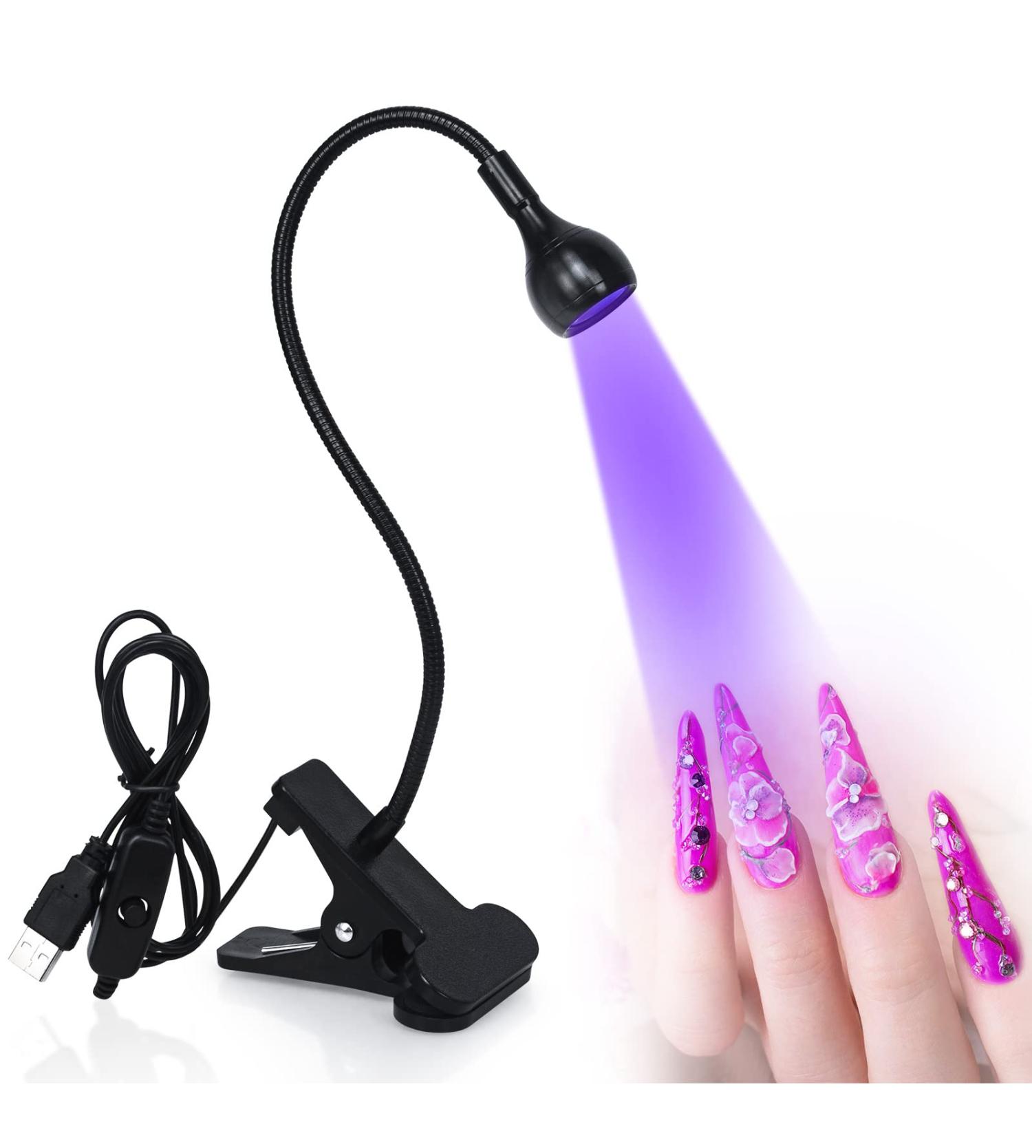 AORAEM 3-in-1 Nail Lamp Kit | LED Nail Dryer with Portable Gooseneck | Quick Dry Flash Curing Light for Gel Nails | Includes Clear Nail Tips, Clip, and File | Poly Nail Extension Tools | Arts - BB-Black - Buy Online on SooperMarket.com