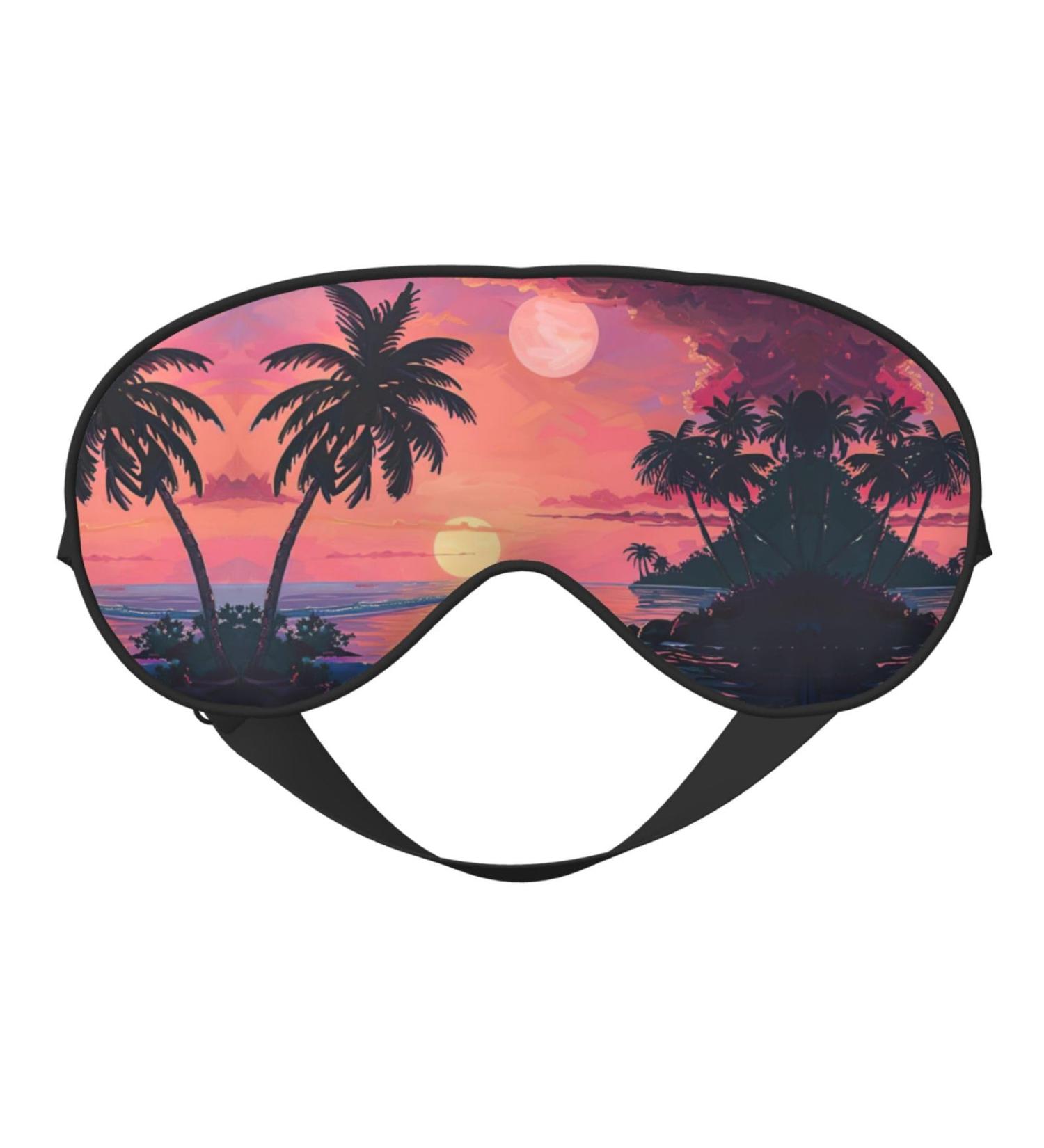 Buy SSIMOO Tropical Sunset Soft Sleep Eye Mask | Breathable Eye Patch for Travel & Relaxation - Black - Buy Online on SooperMarket.com