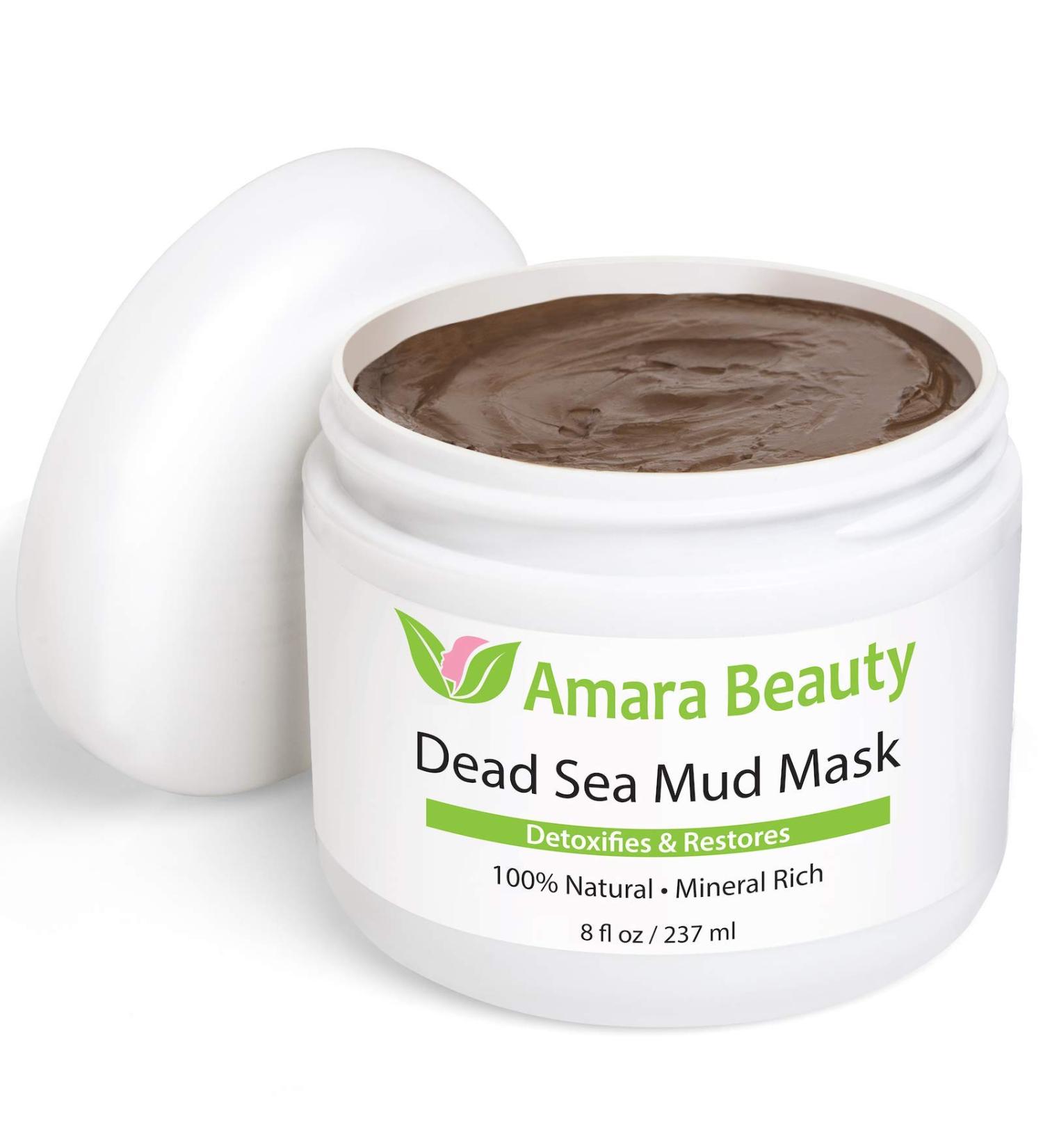 Buy Amara Beauty Dead Sea Mud Mask - Pure Detoxifying Mud for Face & Body - 8 oz | Nourish & Restore Healthy Skin - Buy Online on SooperMarket.com