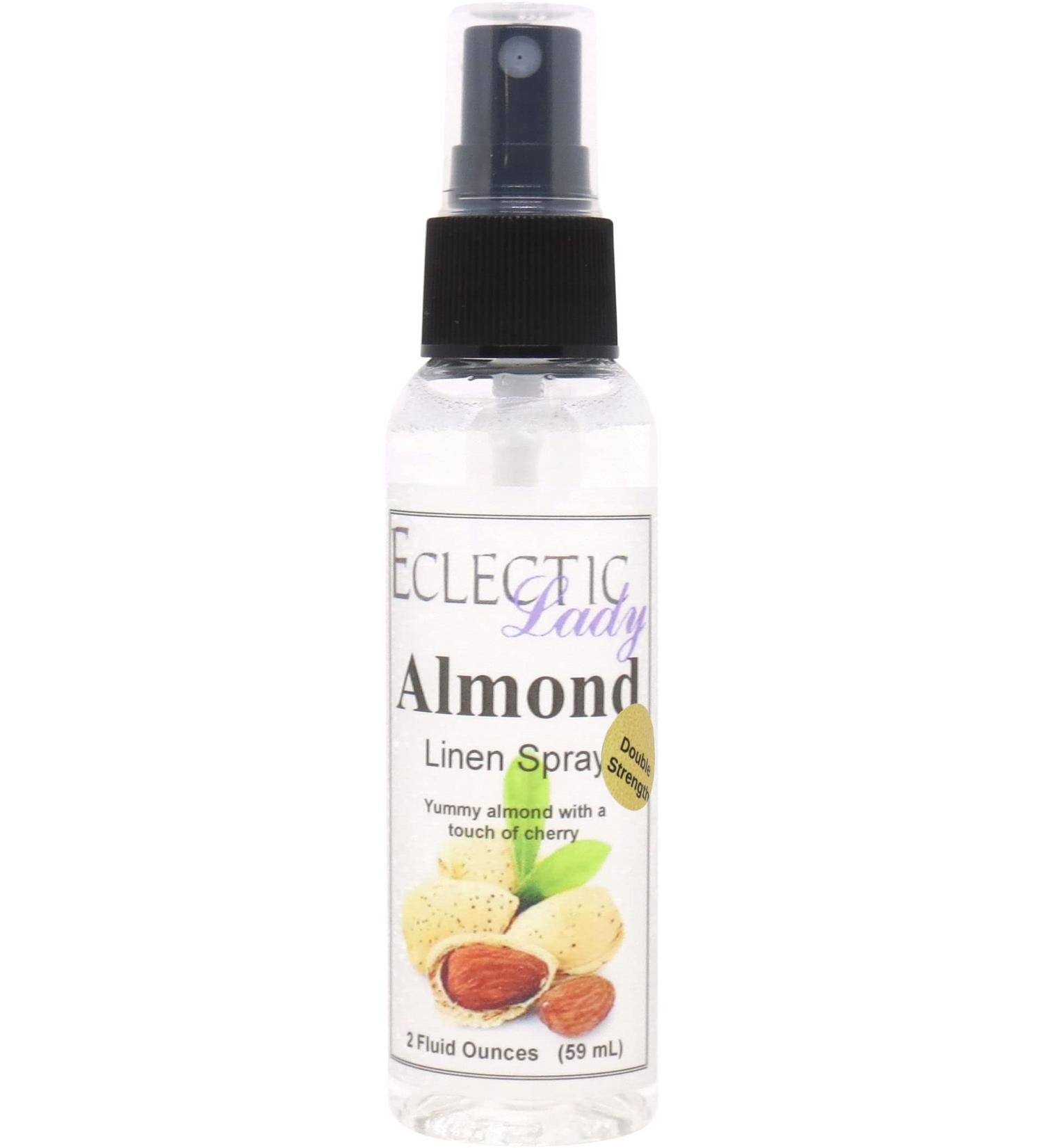 Almond Linen Spray (Double Strength) 2 ounces - Eclectic Lady Sheet and Linen Spray - No Artificial Colors Parabens or Preservatives - Long-Lasting Scent for Bed Fabric & Pillow 2 Fluid Ounces (Double Strength) - Buy Online on SooperMarket.com