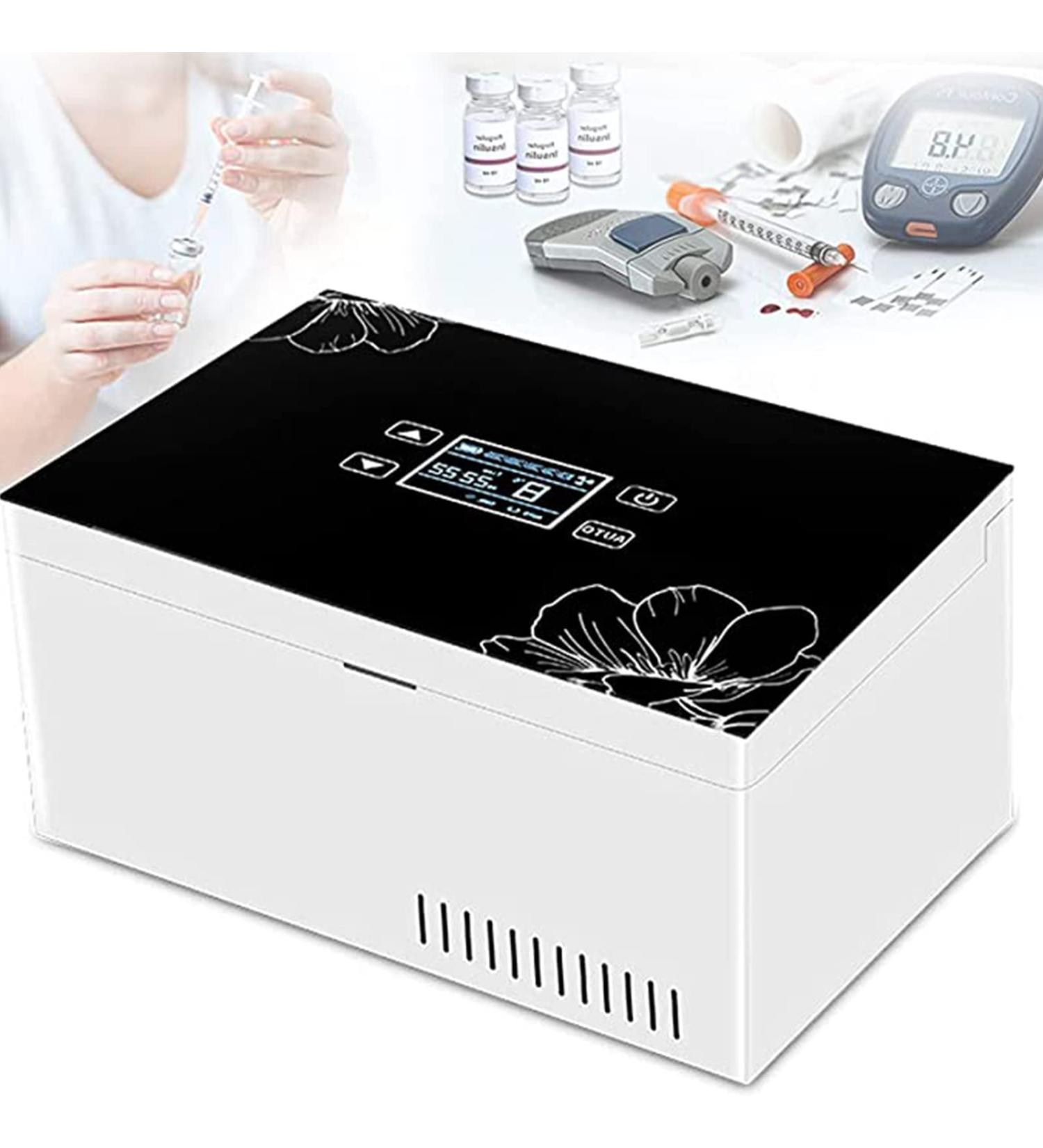 Rechargeable Insulin Cooler Box Portable Small Medical Medicine Box Mini Car Refrigerator USB Charger Medicine Cooler Reefer Container 2batteries - Buy Online on SooperMarket.com