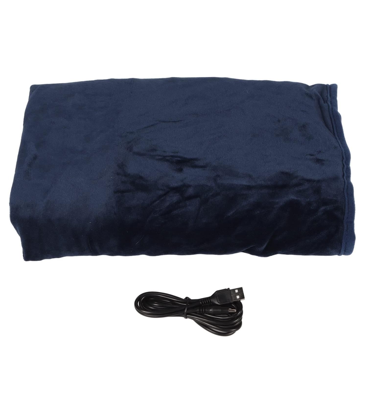 Electrically Heated Ceiling Blanket | Soft Flannel 5V 2A | Warm Electric Blanket for Home & Office | Cozy Relaxing Sleep - Blue - Buy Online on SooperMarket.com