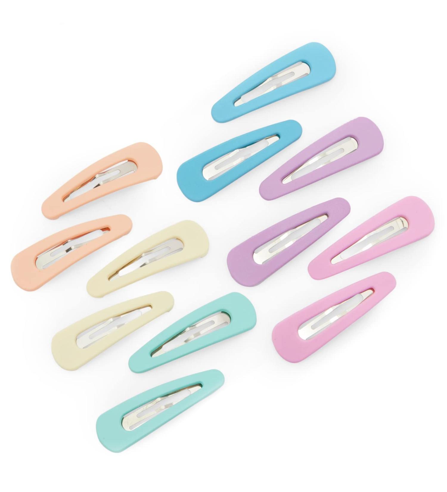 Large Snap Hair Clips for Women and Girls - 12 Pack in 6 Pastel Colors (2.4 Inches) | Hair Accessories for All Ages - Buy Online on SooperMarket.com