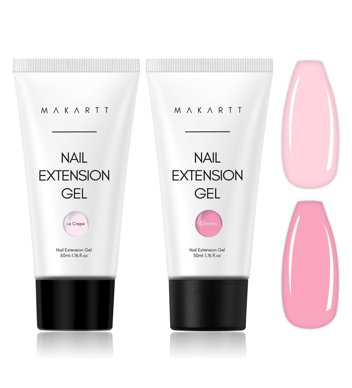 Makartt Poly Nail Extension Gel: Nail Thickening Acrylic Extension - Starter Polish Pink & Cheeky - Buy Online on SooperMarket.com