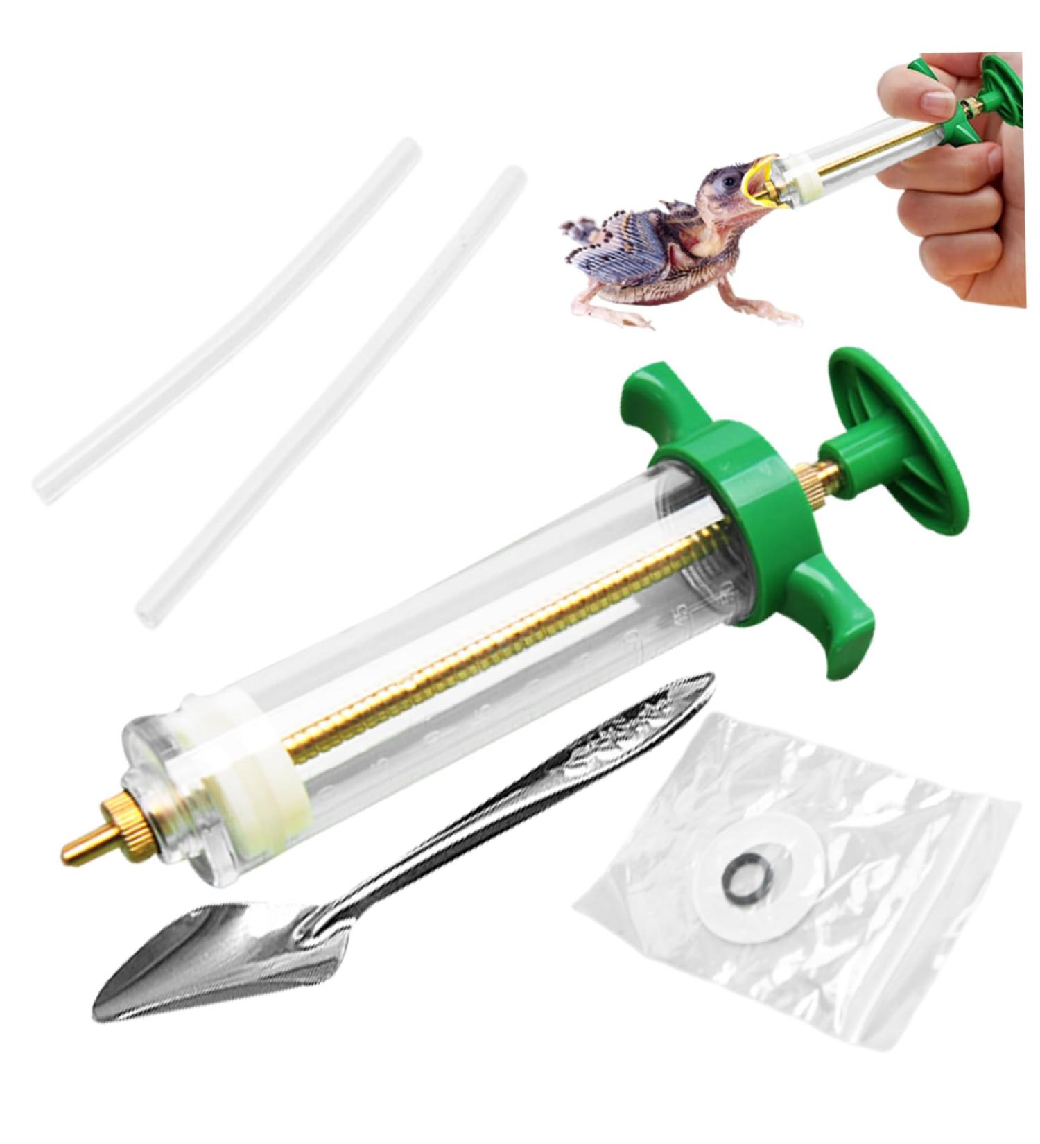 Baby Bird Feeding Kit 6PCS 50ml Baby Birds Feeding Syringe with Hose and Spoons Hand Feeding Device with Scale and Positioning Screw for Sick Bird - Buy Online on SooperMarket.com