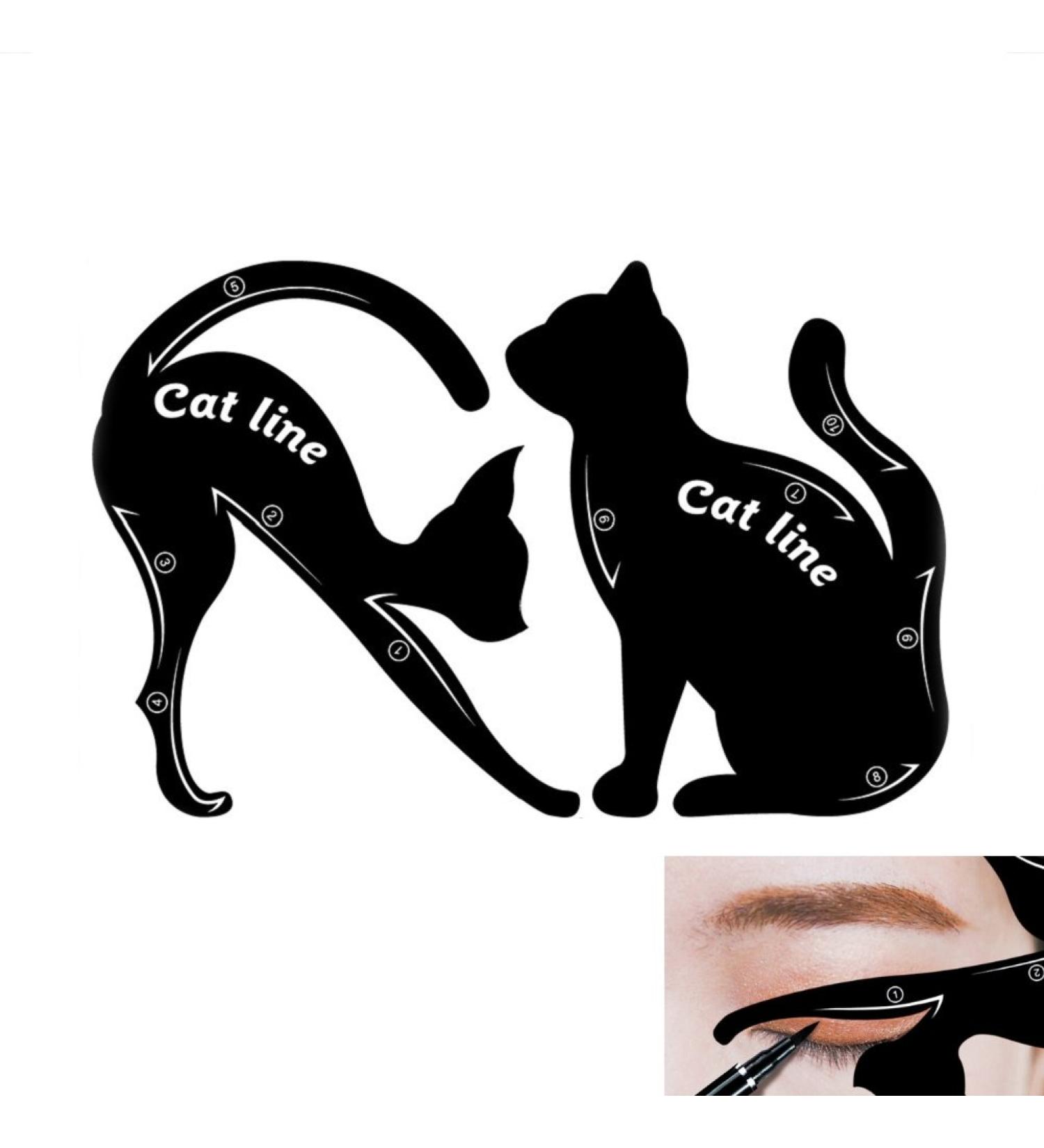 Luxsea Cat Line Eyeliner Stencils - 2 Pcs Eye Makeup Tool for Perfect Cat Eye & Smokey Eyeshadow - Buy Online on SooperMarket.com
