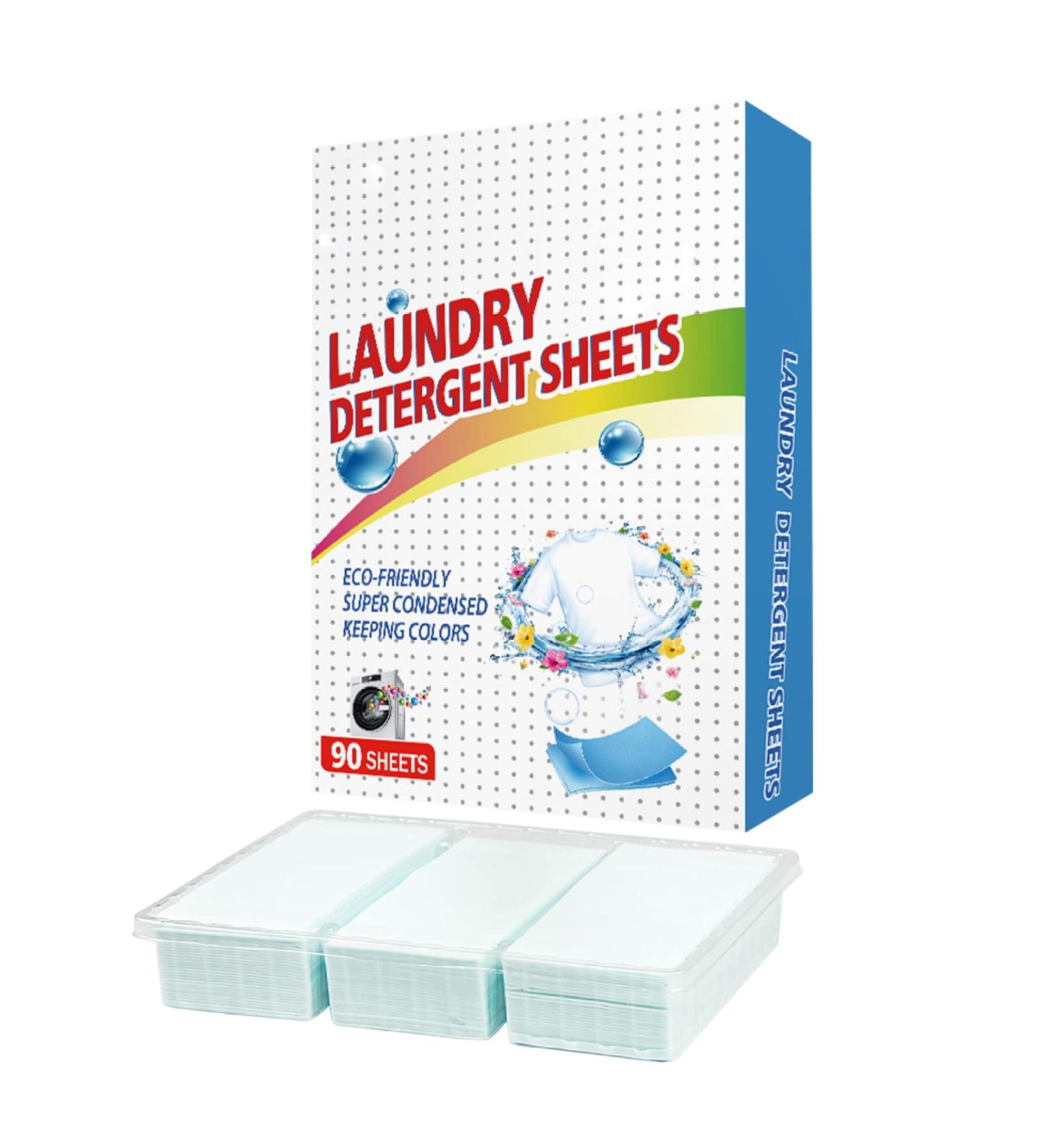 Laundry Detergent Sheets 90PCS Washing Detergent Sheet Deep Stain Removal Laundry Detergent Sheet Strip Laundry Soap Sheet for Home Hand-washing - Buy Online on SooperMarket.com