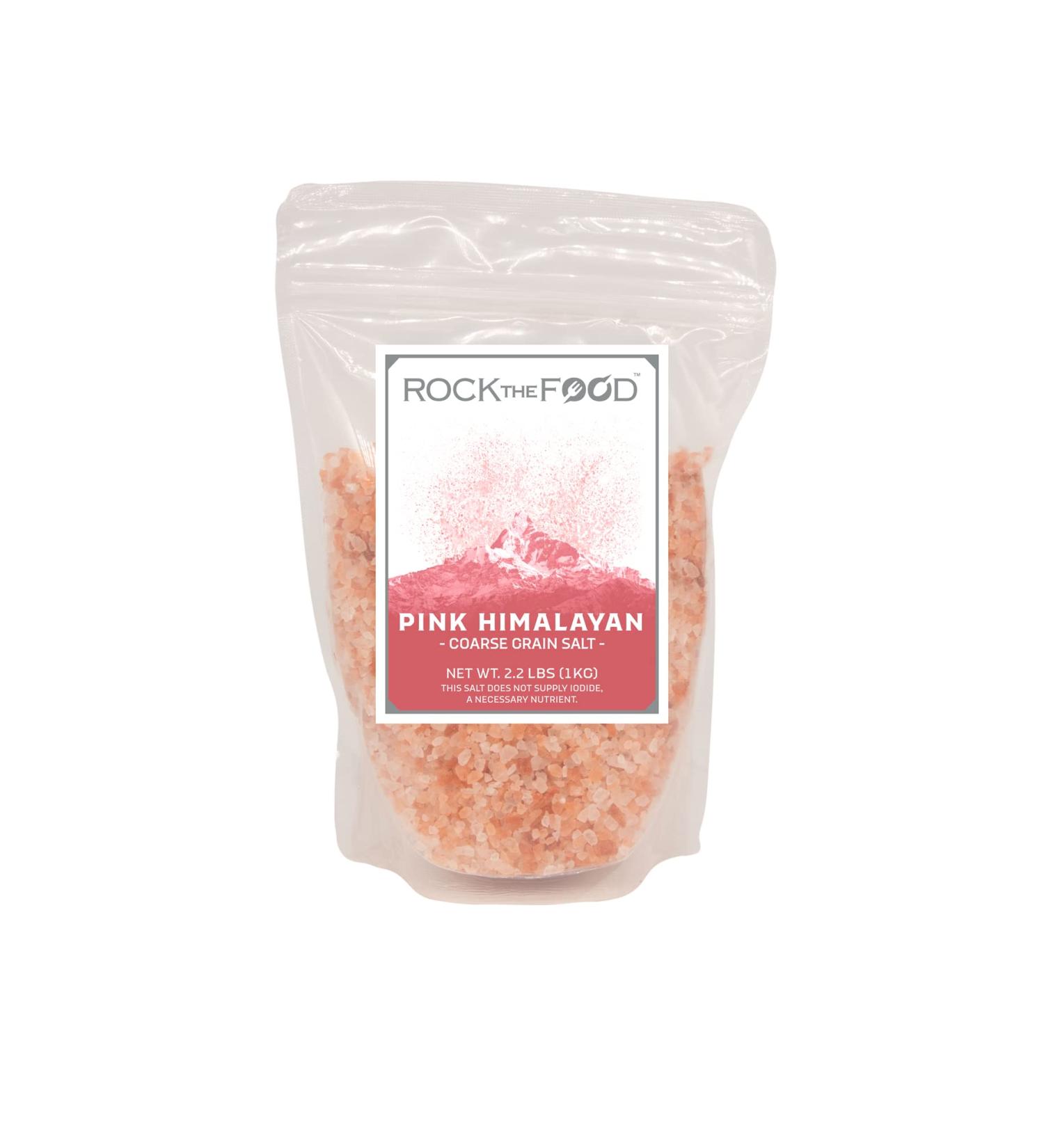Rock The Food Pink Himalayan Salt 2.2 lb. Bag - Coarse Grain Table Salt for Grinders or Spice Jars - Buy Online on SooperMarket.com