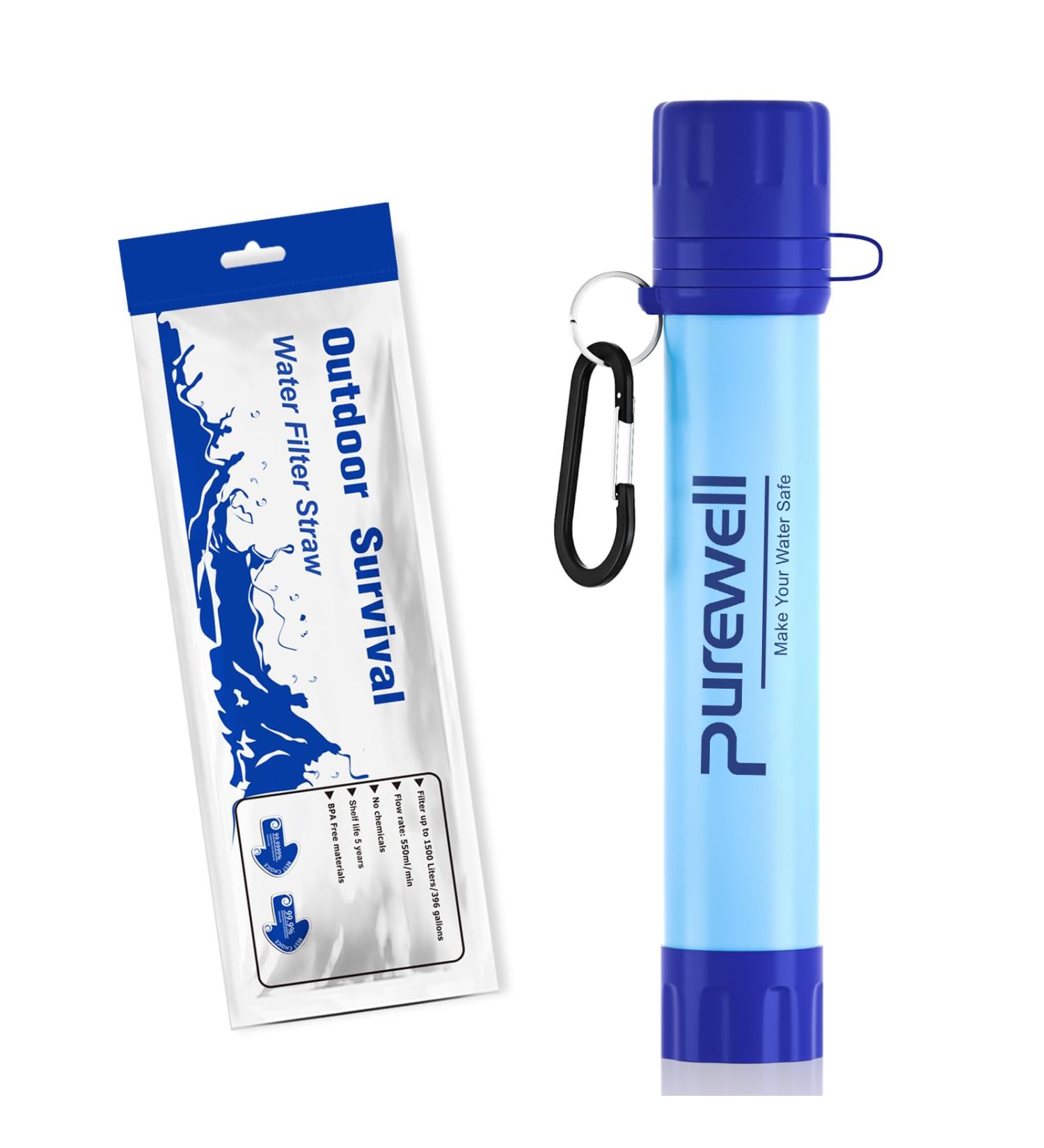 PureWell Portable Water Filter - Removes 99.99% Pollutants for Hiking Trekking & Travel - 1 Pack - Buy Online on SooperMarket.com