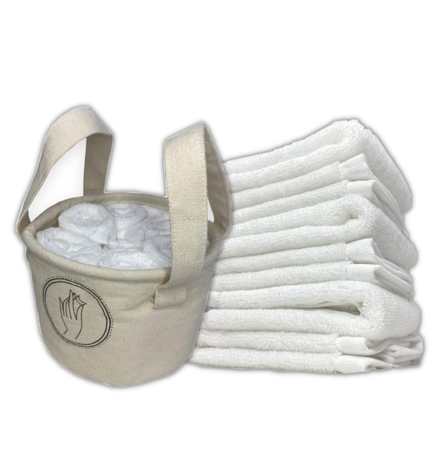 Small Canvas Towel Bag for Makeup Remover Cloths - 6 Pack (12x12 inch) | Premium Extra Absorbent Cotton - Buy Online on SooperMarket.com