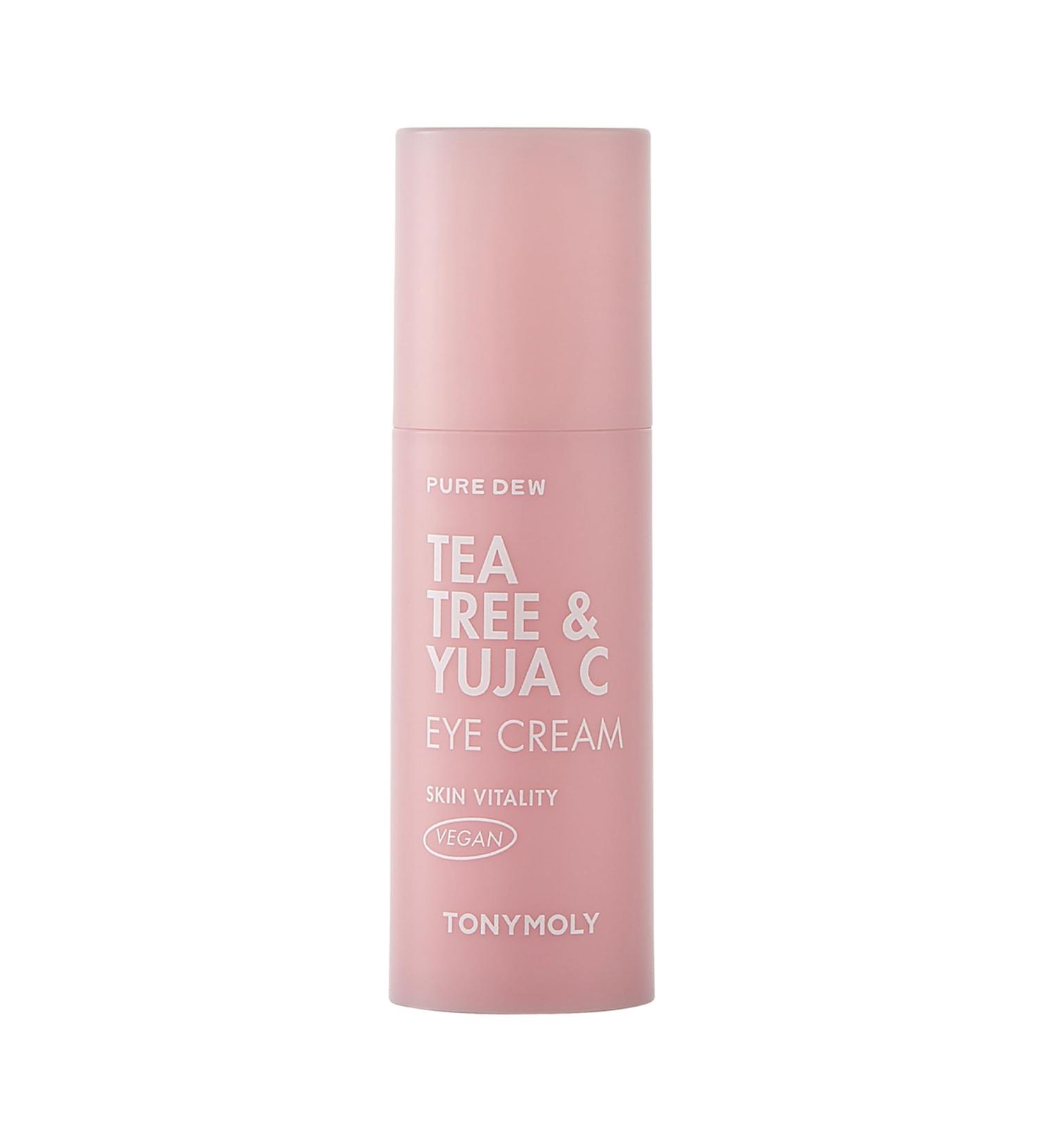 TONYMOLY Pure Dew Tea Tree & Yuja C Eye Cream - Hydrating & Soothing Eye Treatment for Bright Healthy Skin - International Shipping Available - Buy Online on SooperMarket.com