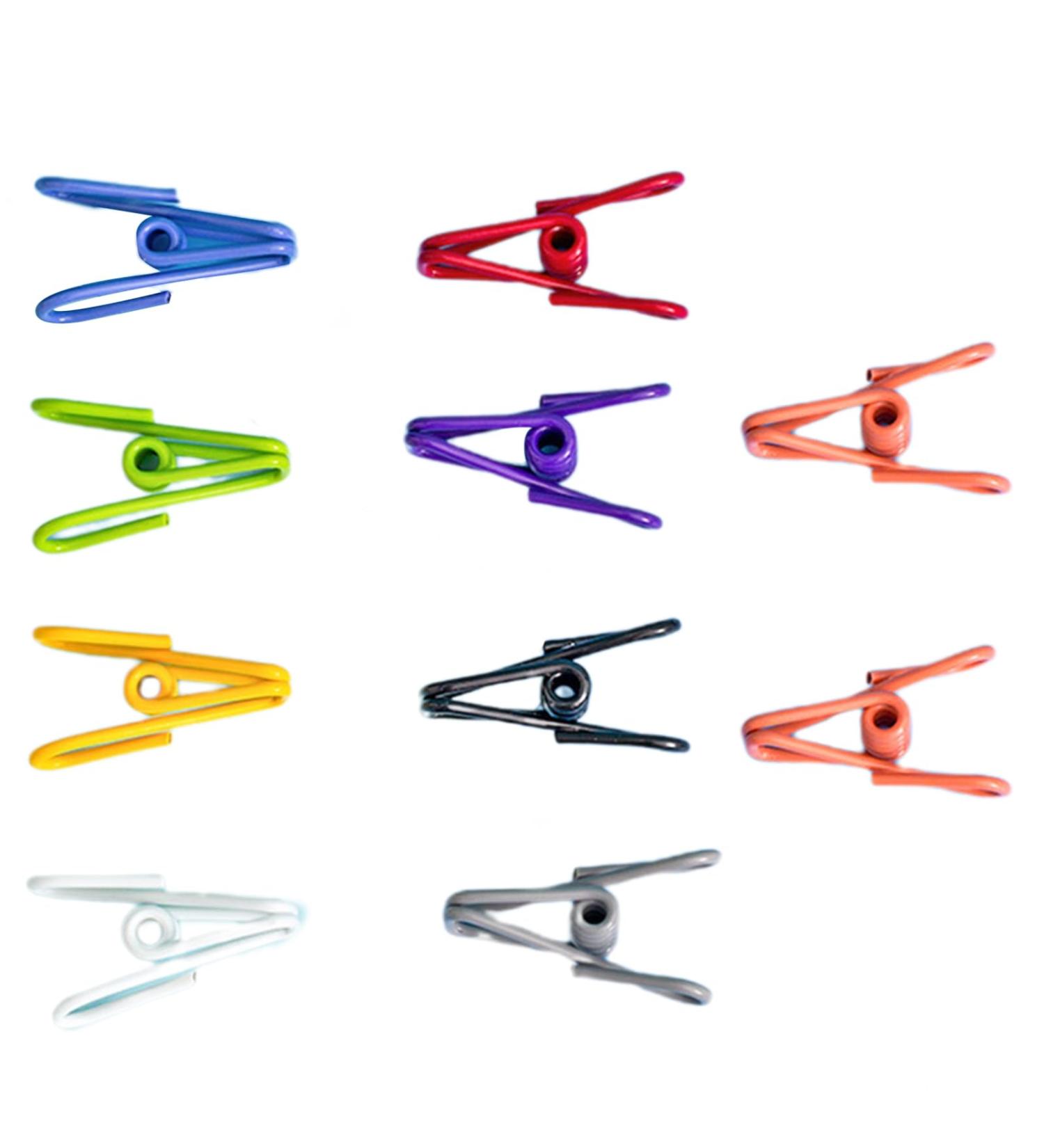 Stainless Steel Small Wire Tissue Clamps - 10 Pack Slip-Resistant & Windproof for Clothing Socks Scarves & Food Packaging - Buy Online on SooperMarket.com