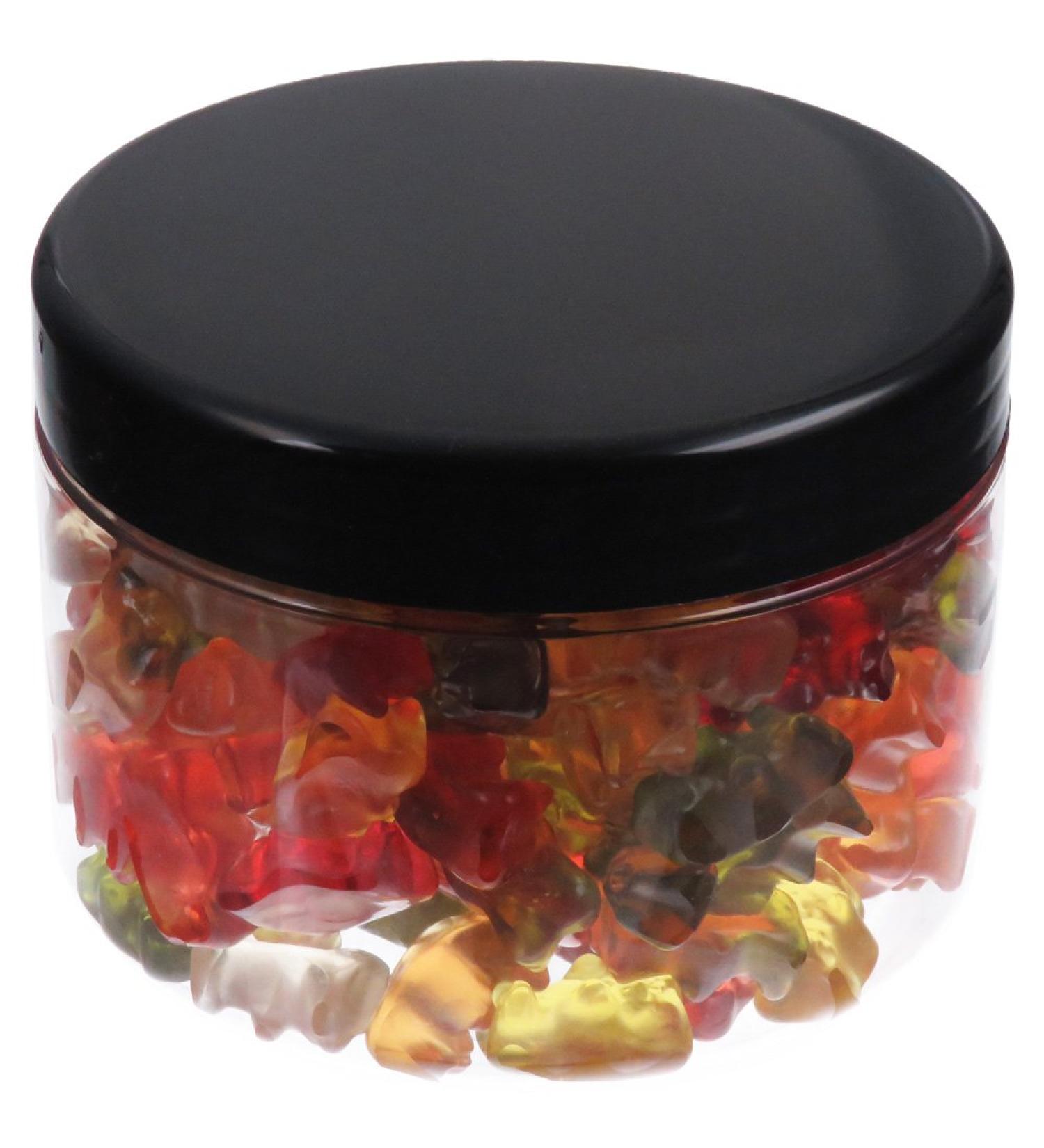 450 ml PET jar transparent with black plastic lid 20 pieces