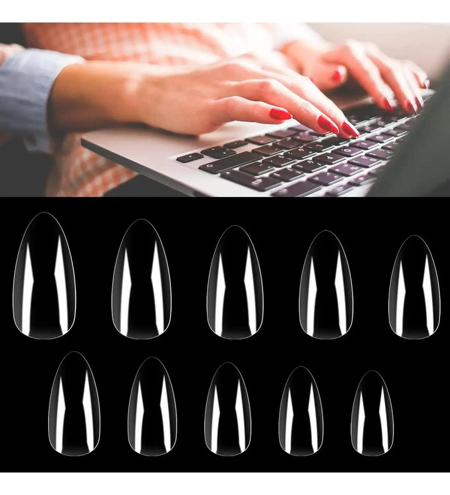 WJIASI Natural False Nails Oval French Acrylic Nails Artificial Nails Tips for Girls Women(500 Pieces 10 Sizes) (Waterdrop - Clear) - Buy Online on SooperMarket.com
