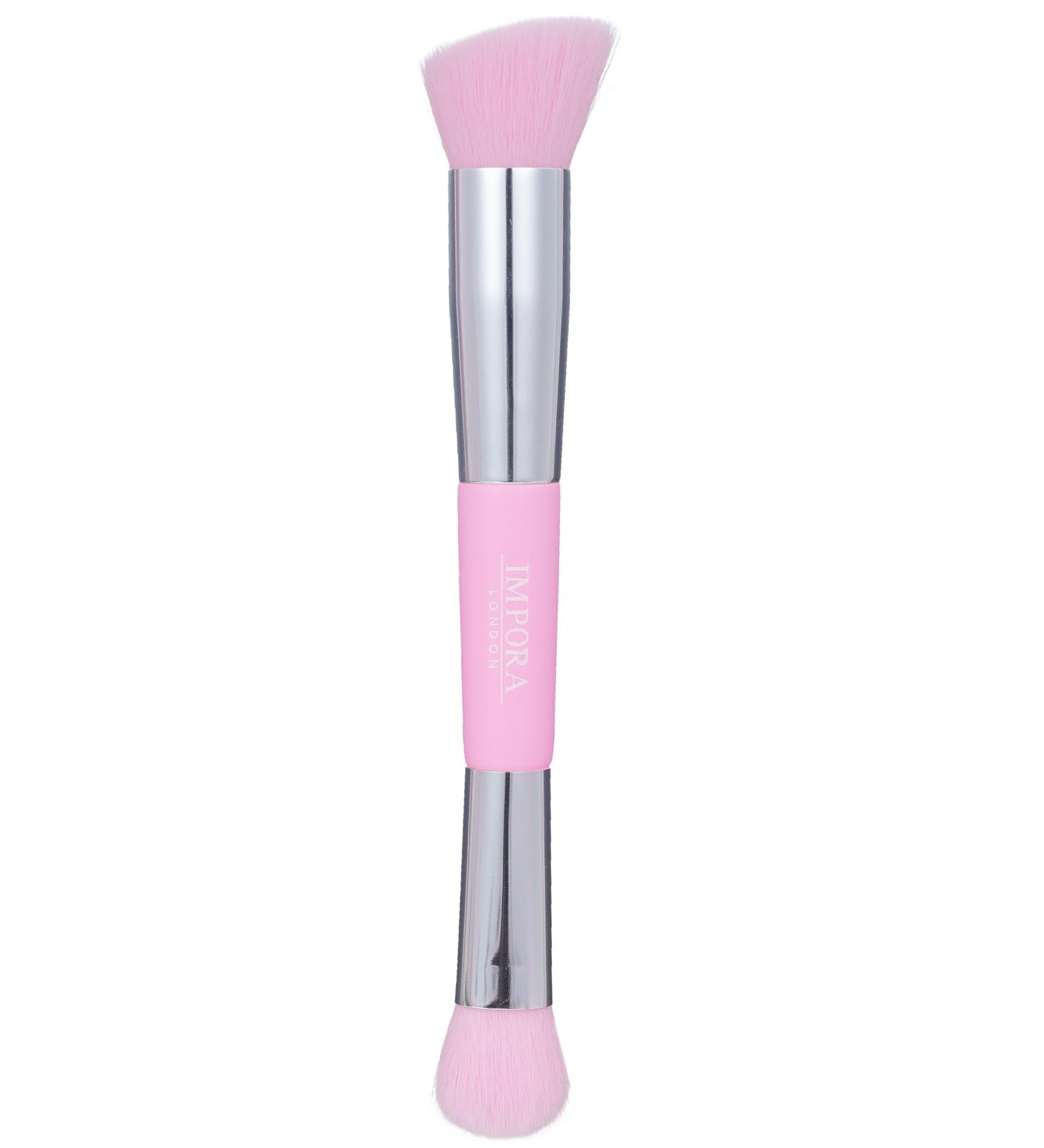 Double Ended Pink Contouring Makeup Brush for Blending Highlighting Buffing - Ideal for Creams, Powders, and Liquids - Buy Online on SooperMarket.com
