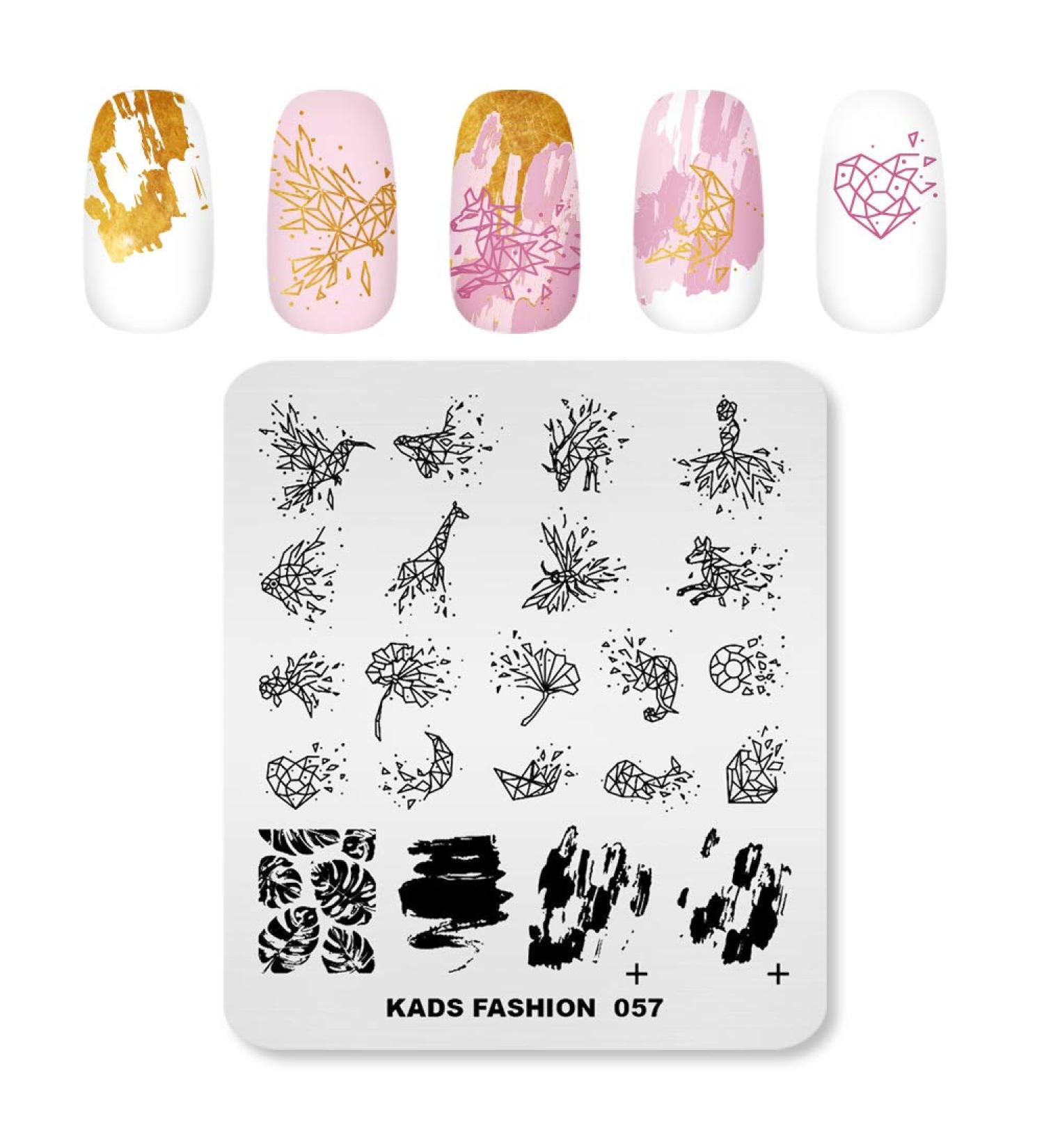 Alexnailart Nail Art Stamping Plates Image Template Broken Geometry Graphics Leaf Pattern Design Stamper Nail Art DIY Print Manicure Nail Art Stencil Tools FA057 - Buy Online on SooperMarket.com