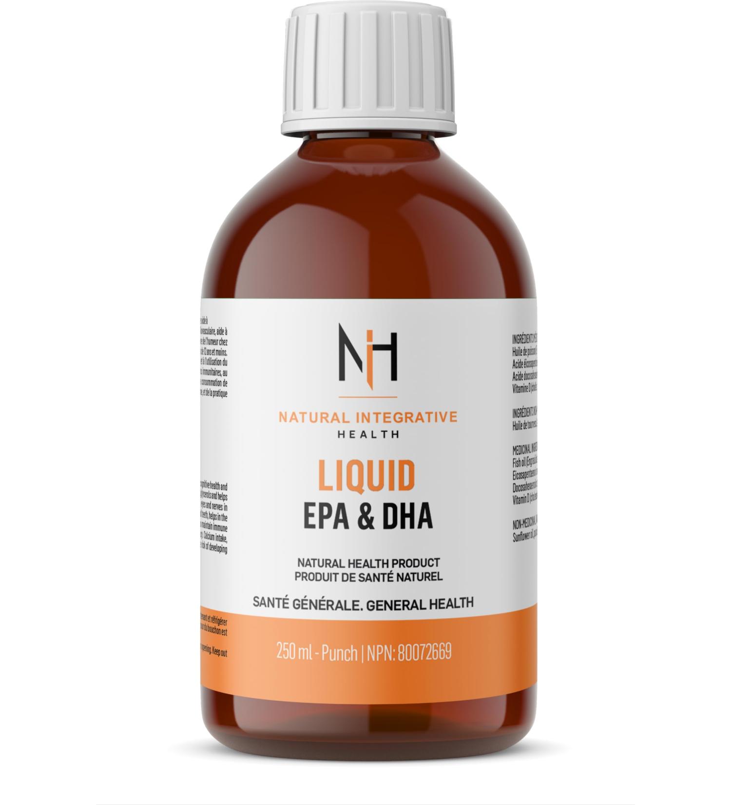 NIH - Liquid Omega-3 Fruit Punch 250ml - Heart Health Brain Function & Joint Support - High EPA & DHA No Fishy Aftertaste - Non-GMO Gluten-Free - Buy Online on SooperMarket.com