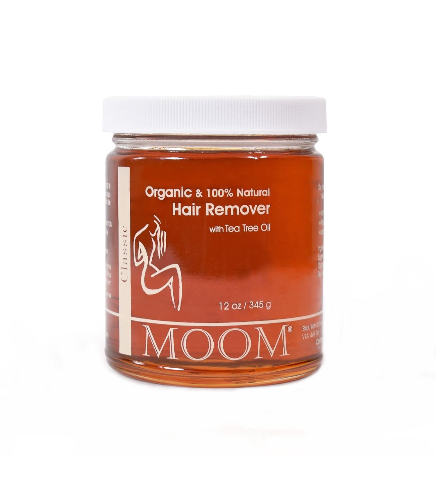 MOOM Organic Hair Remover Waxing Kit Refill - Tea Tree Oil & Lemon Juice Infused, 12 oz - Natural Sugar Glaze for Bikini Leg Eyebrow & Body - Buy Online on SooperMarket.com