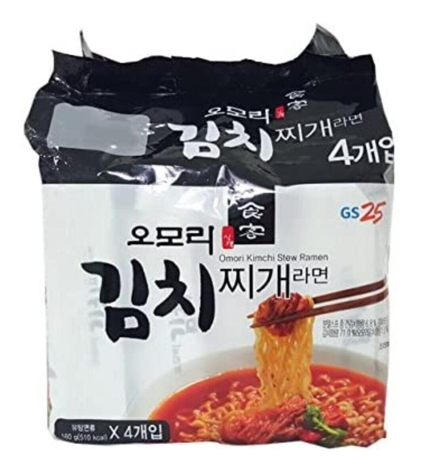 GS Retail Omori Kimchi Stew Ramyun Korean Hot Spicy Noodles Ramen 160g (Pack Of 4) - Buy Online on SooperMarket.com