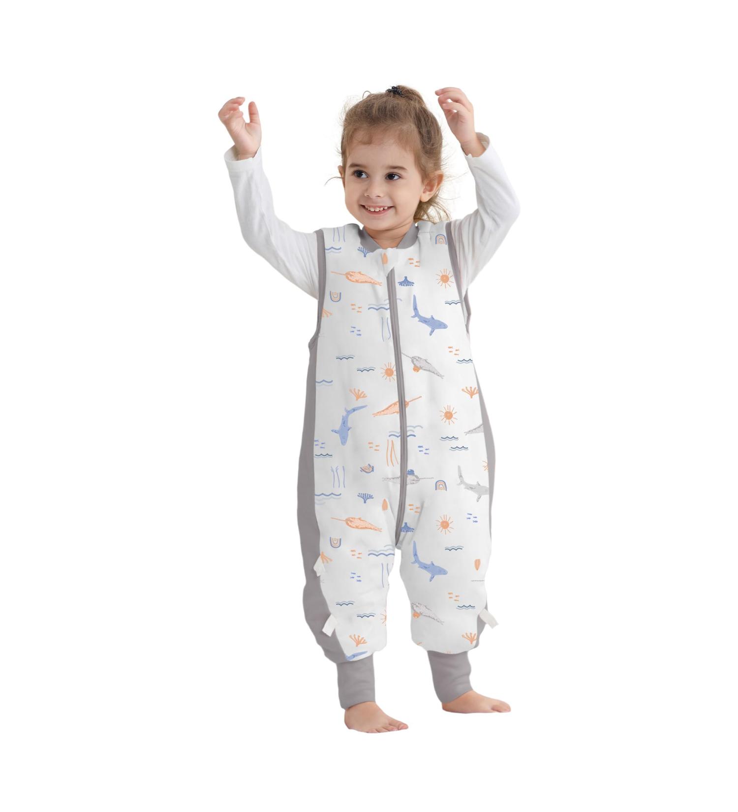Whales Toddler Sleeping Bag with Legs 2.5 Tog | Winter Warm Cotton Swaddle Wrap for Baby 6-18 Months | M (1-2 Years) - Buy Online on SooperMarket.com