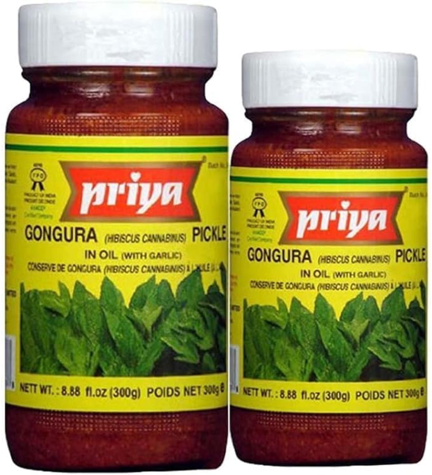 Seelans Superstore Priya Gongura Pickle in Oil | Traditional Pickle | Indian Origin | Delicious with Poppadums | Spicy & Sour | 300G (Pack of 2) - Buy Online on SooperMarket.com