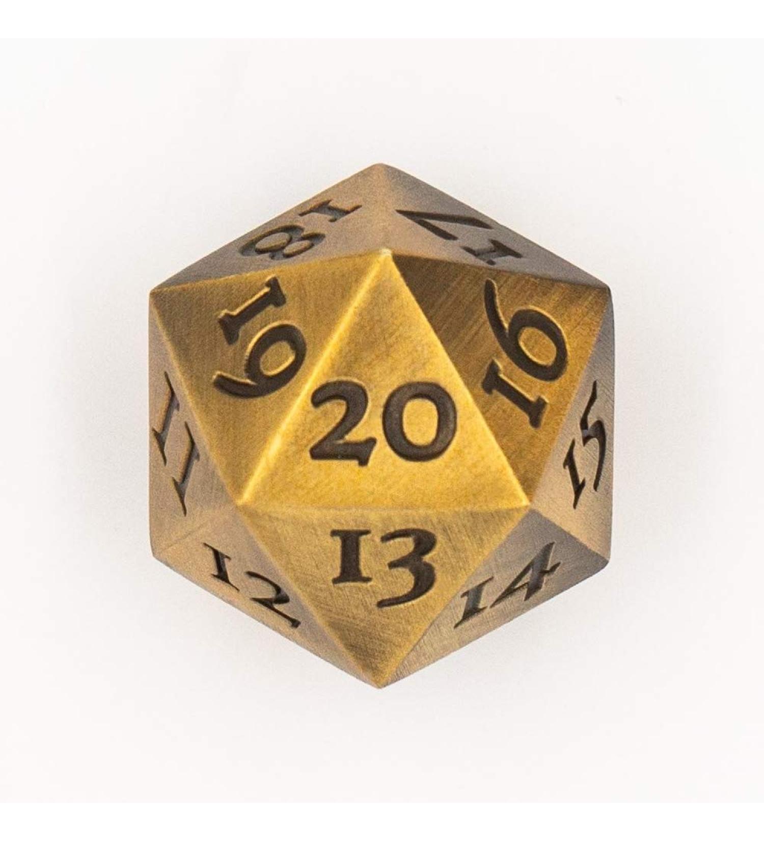 Gold Metal D20 Spindown Dice for MTG Commander EDH - Extra Large & Heavy - Buy Online on SooperMarket.com