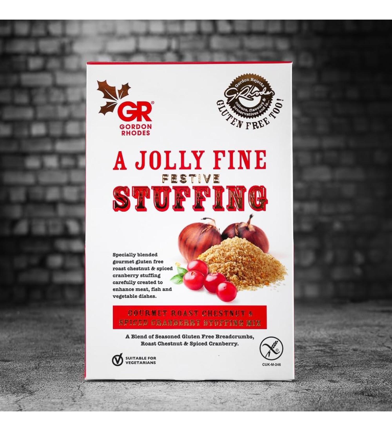 Gordon Rhodes Jolly Fine Festive Gluten Free Gourmet Roast Chestnut & Spiced Cranberry Stuffing Mix