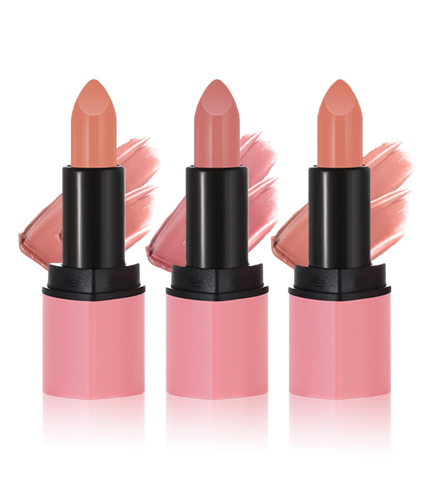 AWCCXMYM 3Pcs Matte Nude Lipstick Set - Long Lasting Waterproof Velvet Lip Stain for Women - Buy Online on SooperMarket.com