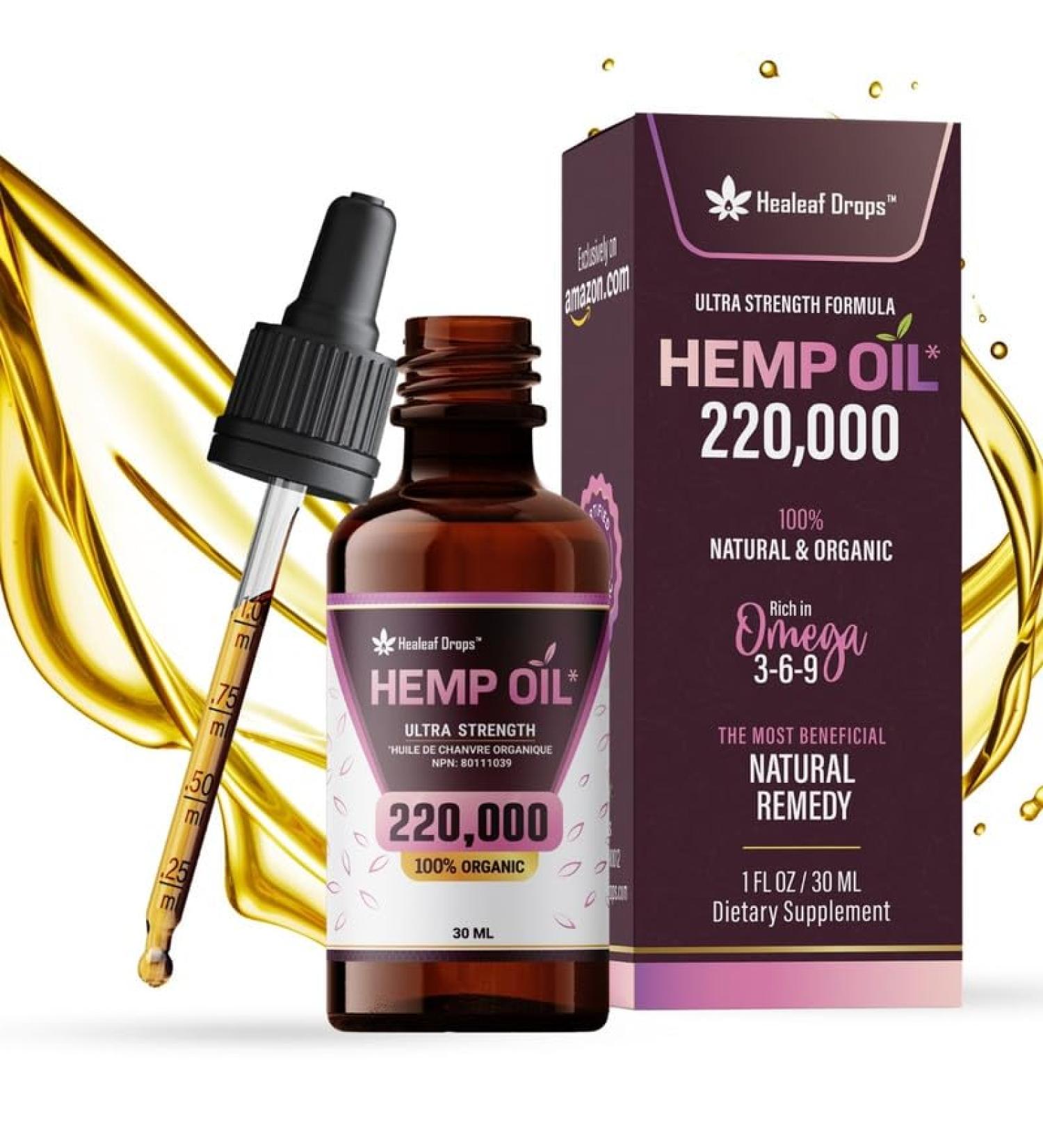 Hemp Seed Oil 220 000 Optimal for Migraine Relief Headache Relief & Stress Relief Certified Organic Made in USA Rich in Omega 3 6 9 Anxiety Relief & Sleep Aid- Antioxidant Formula 30ML - Buy Online on SooperMarket.com