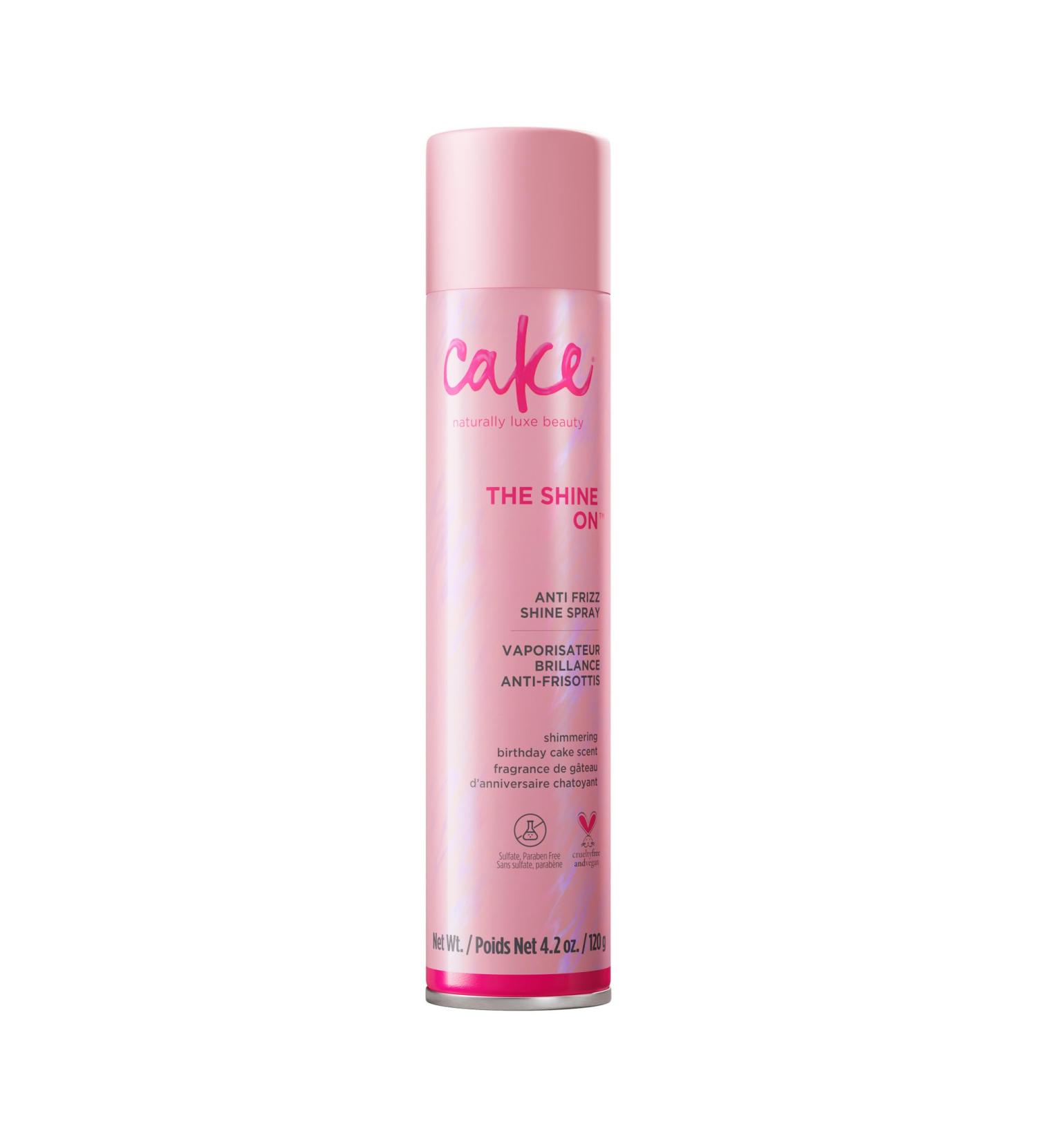 Cake Beauty Anti Frizz Shine Spray The Shine On - Blocks Humidity for Smooth Frizz Free Shiny Hair - Safflower Sweet Almond Moringa & Argan Oil - For All Hair Types - 4.2 Oz 4.2 Ounce (Pack of 1) - Buy Online on SooperMarket.com