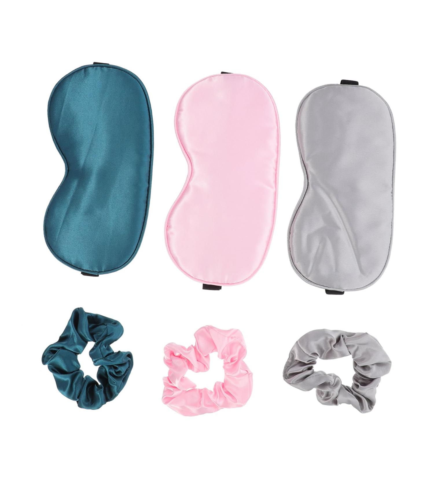 NOLITOY Travel Eye Mask & Hair Ring Kit - Silk Eyemasks Blackout Eyepatch & Hair Ties for Adults - Ultimate Comfort for Airplane & Sleep - Buy Online on SooperMarket.com