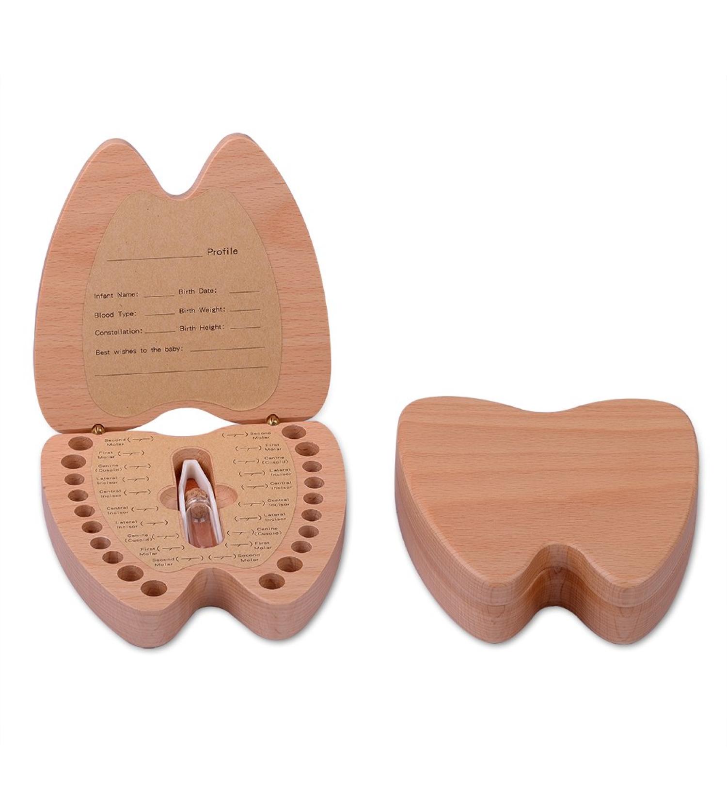 Artinova Wooden Baby Teeth Keepsake Box | Tooth Shaped Memory Box for Boys & Girls ARTA-0060 - Buy Online on SooperMarket.com