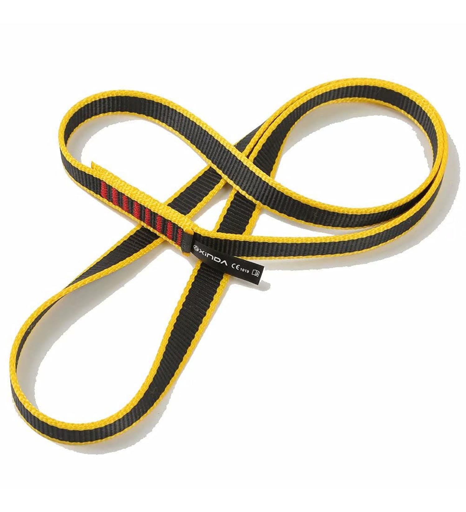 XINDA 16mm Nylon Sling Climbing Runner 22kN/4840lb CE UIAA Certified - 3 Pack 120cm Yellow - Ideal for Rock Climbing, Mountaineering, Rappelling, Hiking - Emergency Gear - Buy Online on SooperMarket.com