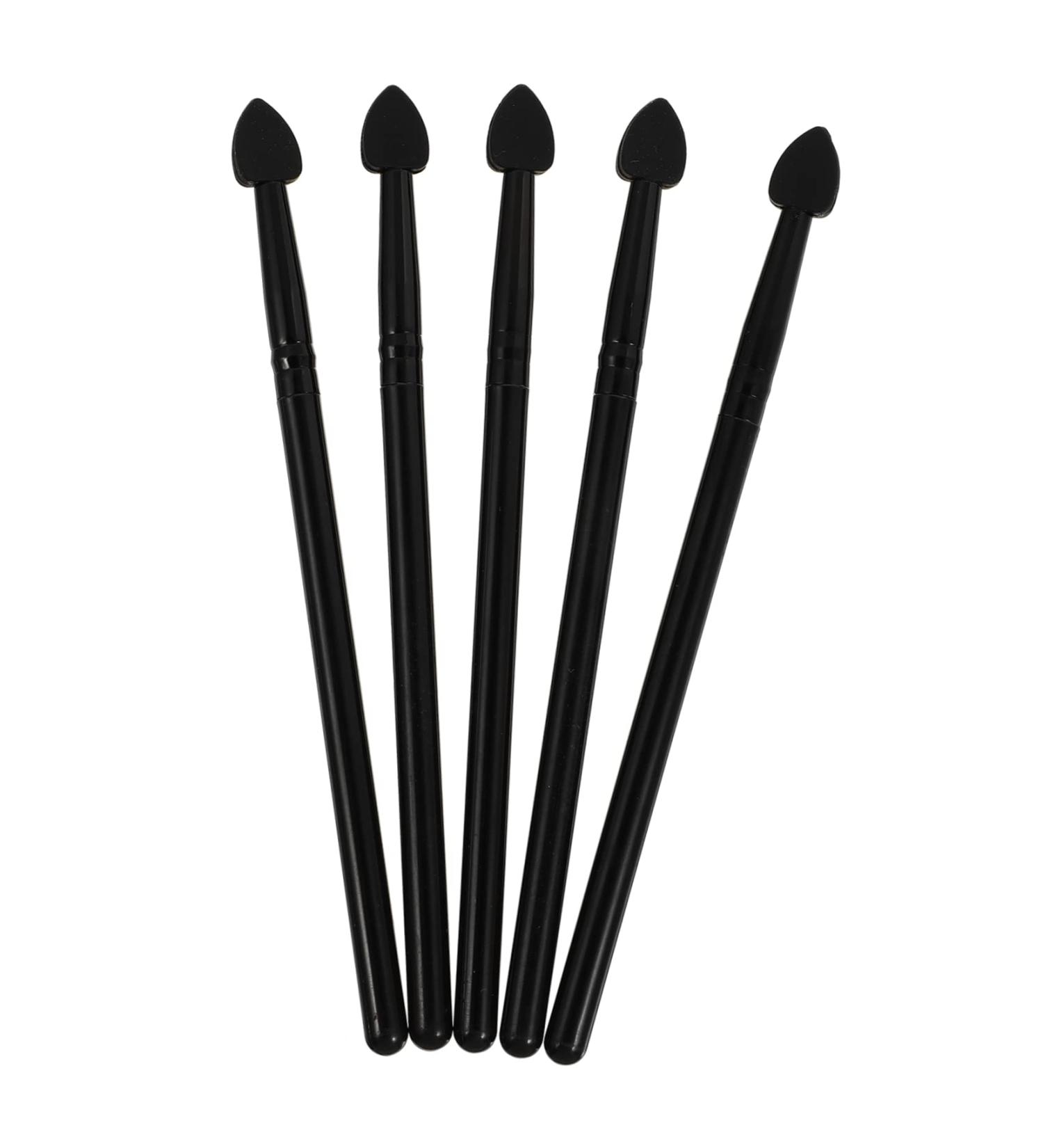 PLAFOPE 5pcs Silicone Eyeshadow Brush Cream Applicator Lip Balm Creamy Aluminum Cosmetic Eye Shadow Brush 13x1cm Black - Buy Online on SooperMarket.com