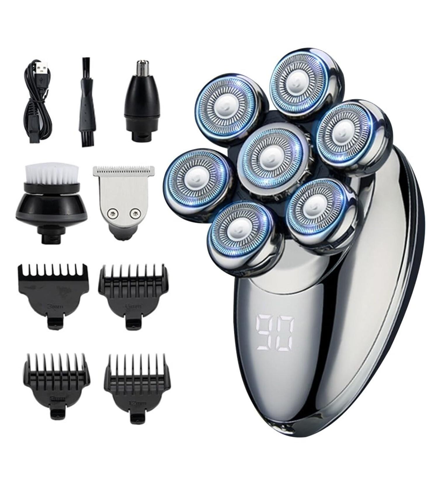 BOSREROY Reusable Waterproof Beard Trimmer & Bald Head Shaver - Portable with LED Display | International Shipping Available - Buy Online on SooperMarket.com