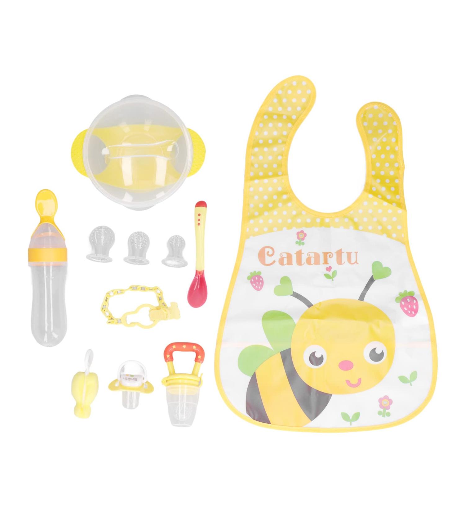 10-Piece Baby Food Feeder Pacifier Set | Soft Silicone Squeeze Spoon for Infants | Ideal for Fruits Milk & Vegetables | Safe & Gentle Feeding Solution - Buy Online on SooperMarket.com