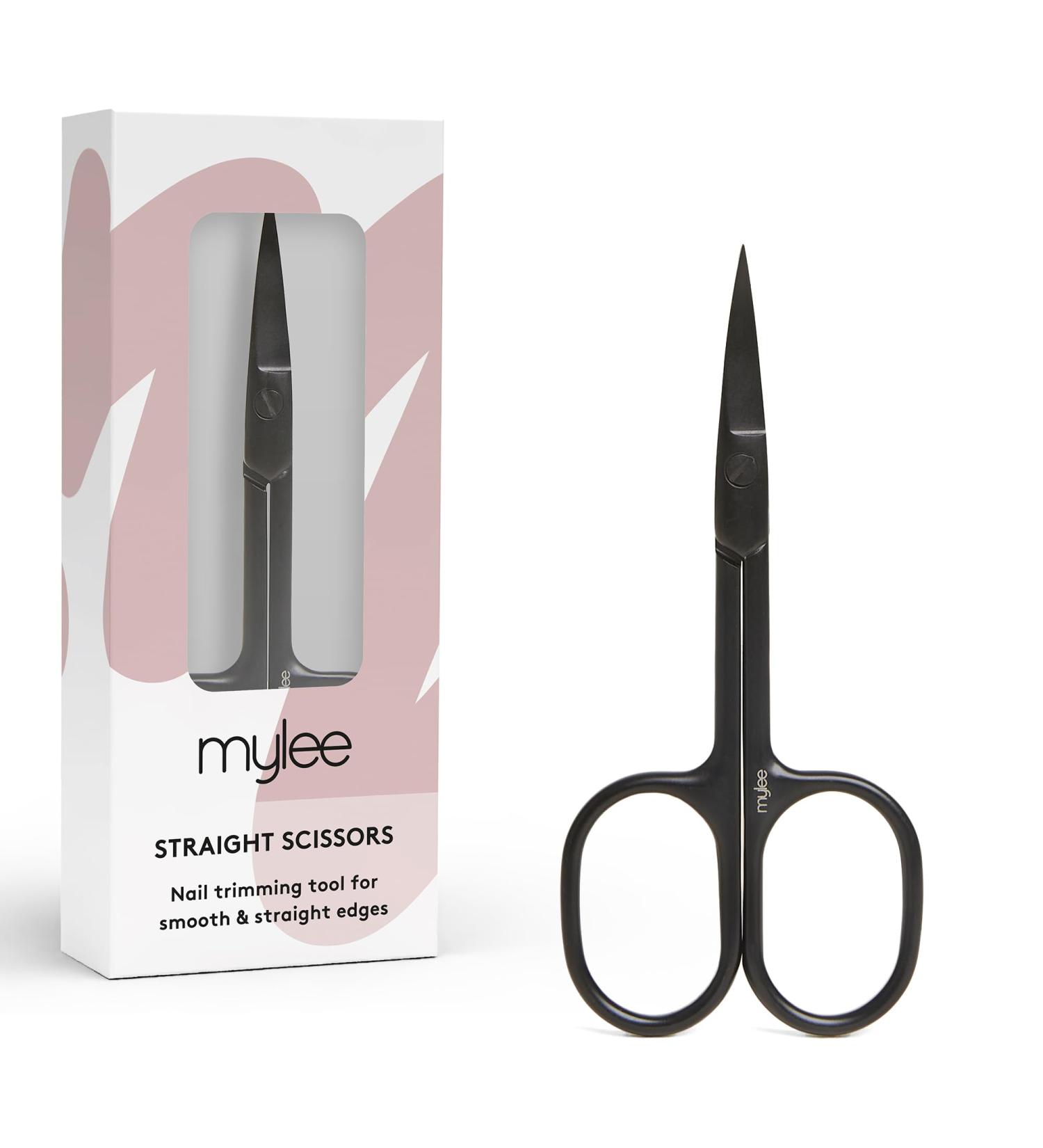 Mylee Straight Edge Nail Scissors Professional Sleek Matte Black Stainless Steel Salon-Quality Nail Scissors for Precision Trimming of Nail Edges and Creating Straighter Shapes - Buy Online on SooperMarket.com