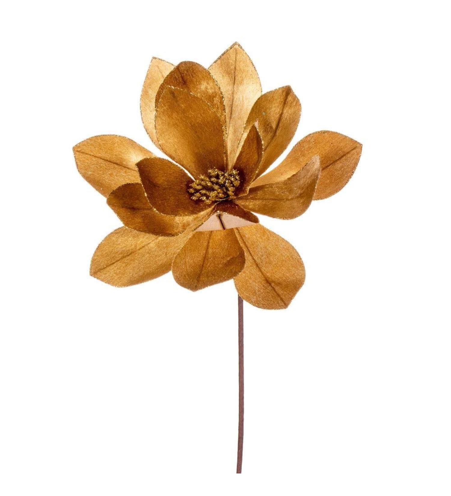 Vickerman 705346-22" Gold Velvet Sheen Glitter Trim Poinsettia Spray (4 Pack) (RG223308)