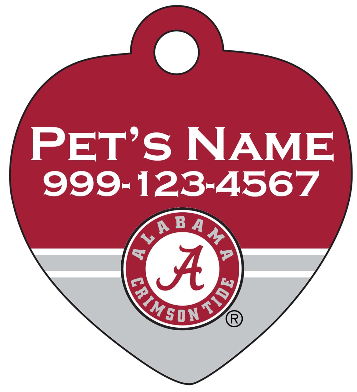 Alabama Crimson Tide Pet ID Tag - Officially Licensed & Personalized for Dogs & Cats - Buy Online on SooperMarket.com
