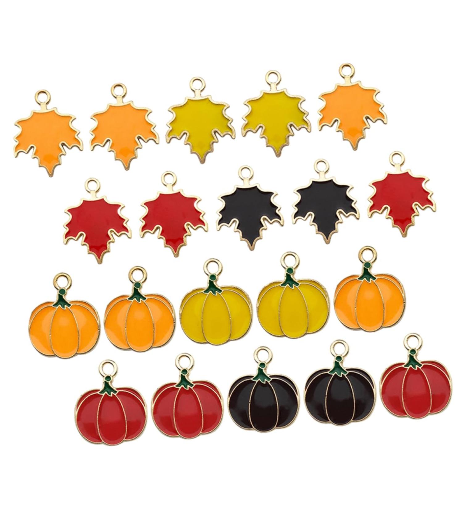 DIYEAH 32pcs Thanksgiving Pumpkin Head Pendant Bulk Charms Enamel Maple Leaf Charms Pumpkin Diy Jewelry Pendant Earrings Metal Charms for Jewelry Making Craft Supplies Bracelet Zinc Alloy - Buy Online on SooperMarket.com