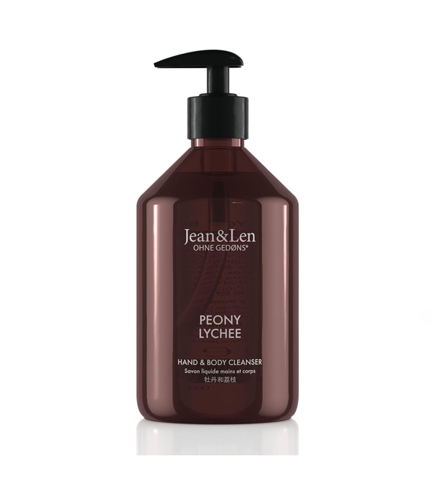 Jean & Len Hand & Body Cleanser Peony & Lychee - Vegan Floral Fragrance Soap 16.91 Fl. Oz | Minimalistic Design International Shipping - Buy Online on SooperMarket.com