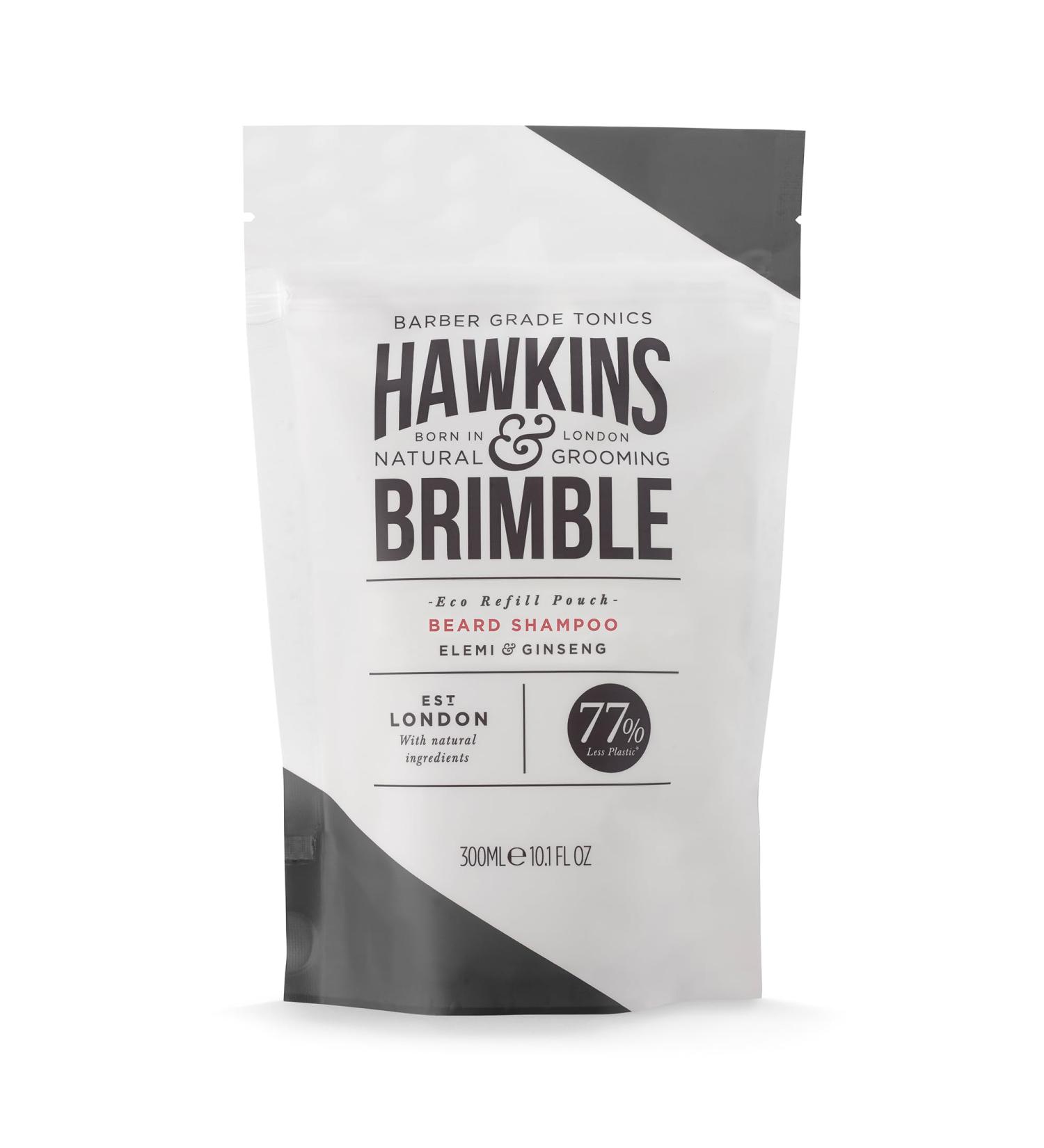 Hawkins & Brimble Beard Shampoo Refill Pouch - 10.1 fl oz | Eco-Friendly & Nourishing Beard Care | International Shipping Available - Buy Online on SooperMarket.com