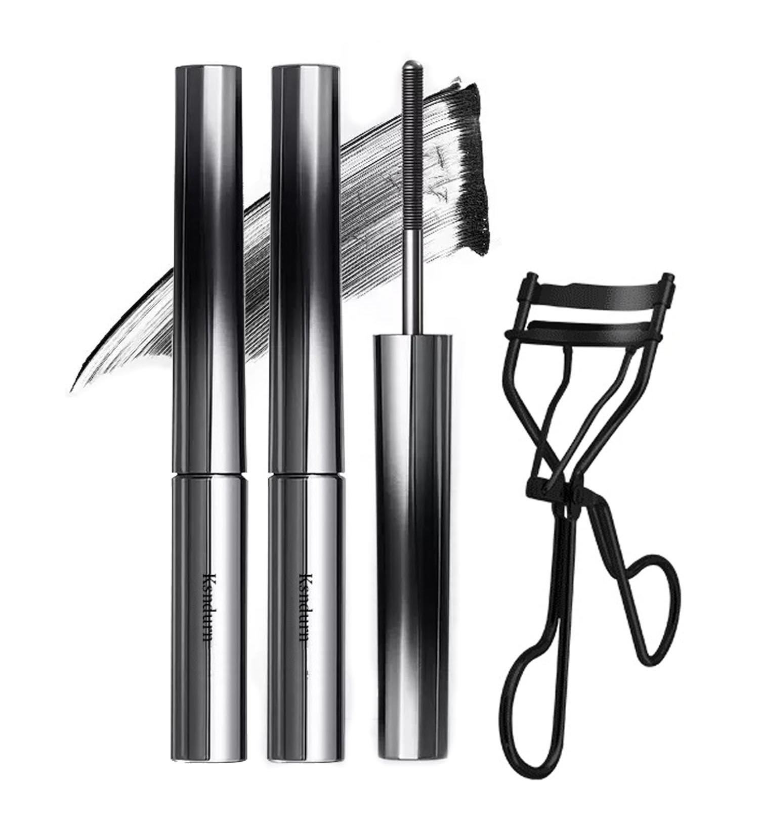 2Pcs Mascara Ksndurn Metal Mascara 3D Curling Eyelash Iron Mascara Eyelash Curler - Water Proof Smudge Proof Long Lasting (Black) - Buy Online on SooperMarket.com