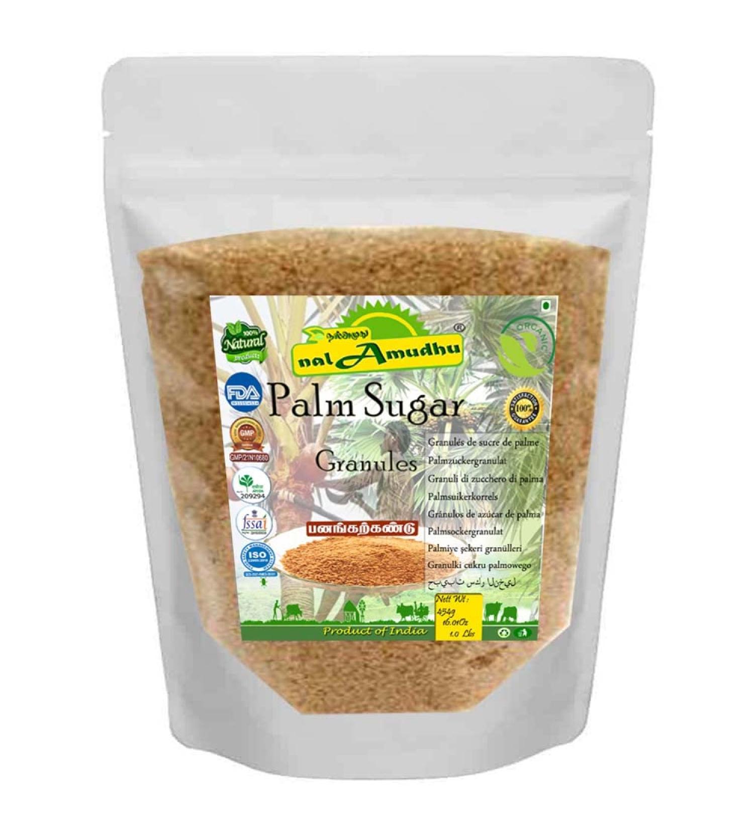 Pure Palm Sugar Granules - 100% Authentic & Low Glycemic Sweetener - 454g - Buy Online on SooperMarket.com